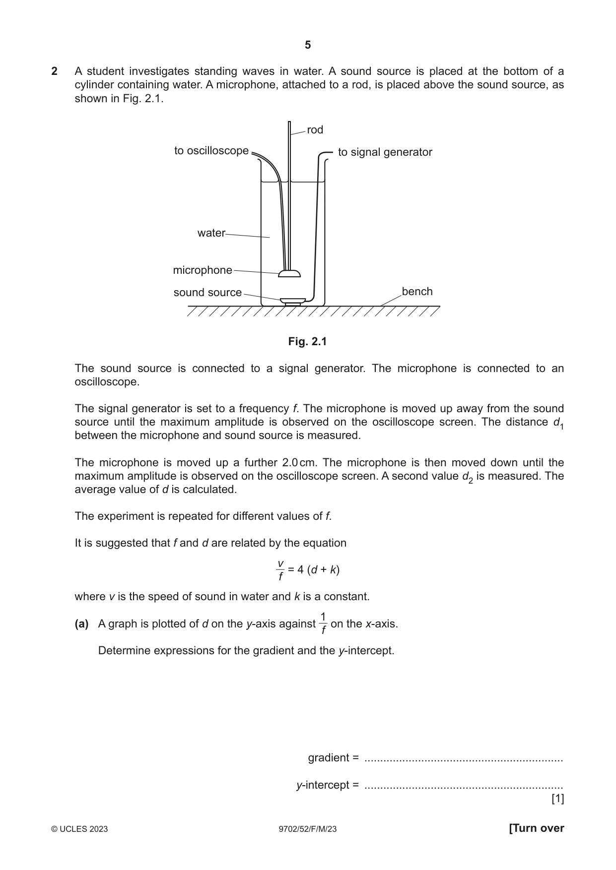 Cambridge A Level Physics 9702 2023 Feb/March Paper 5 · Variant 2 question paper, page 5 of 8