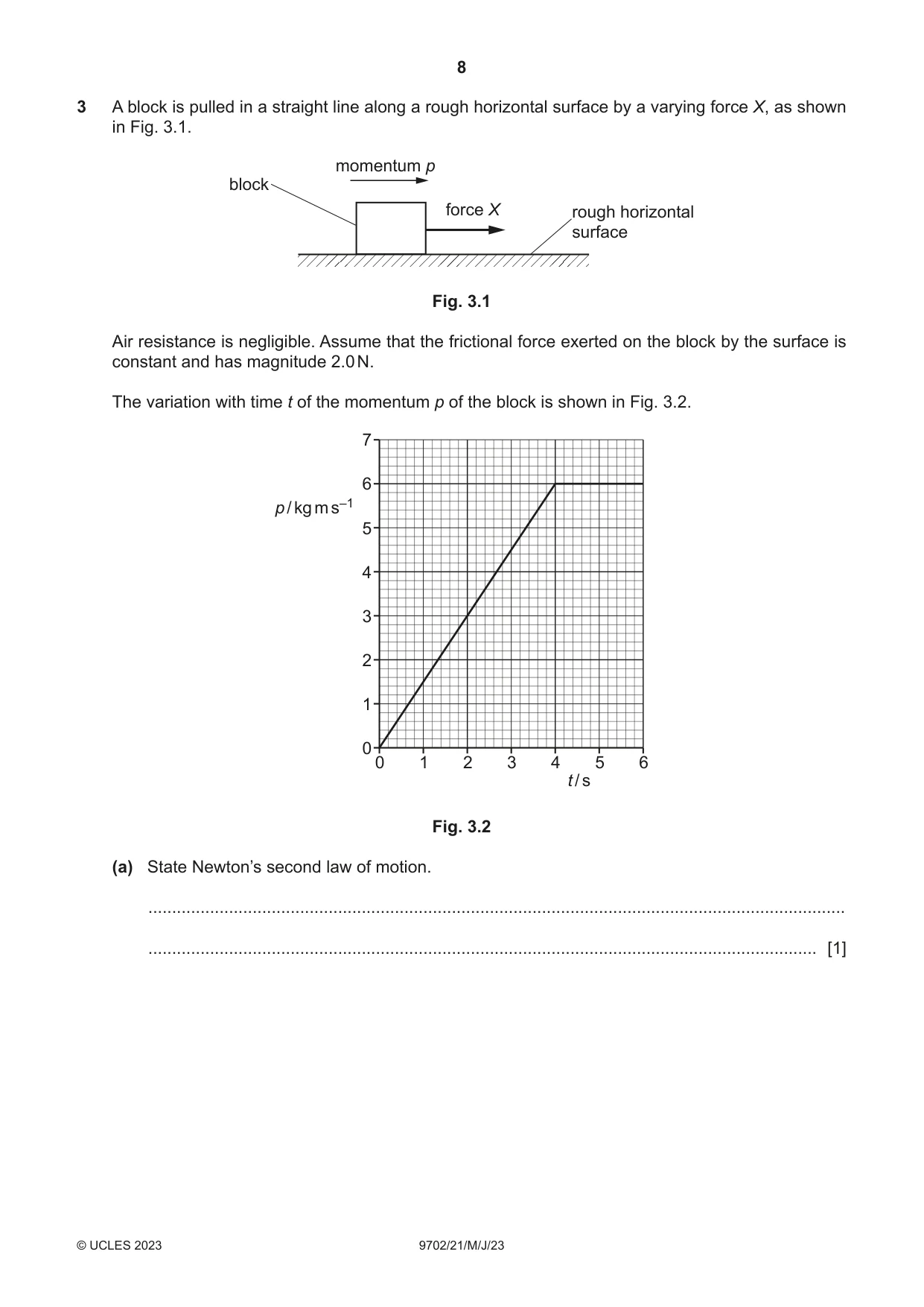 Cambridge A Level Physics 9702 2023 May/June Paper 2 · Variant 1 question paper, page 8 of 20