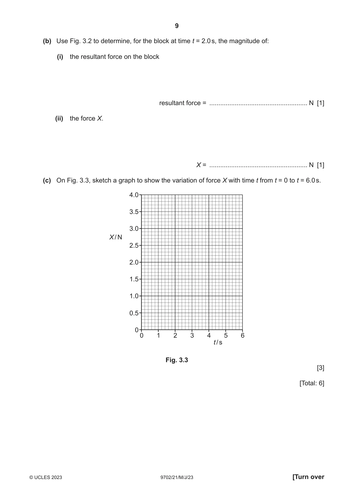 Cambridge A Level Physics 9702 2023 May/June Paper 2 · Variant 1 question paper, page 9 of 20