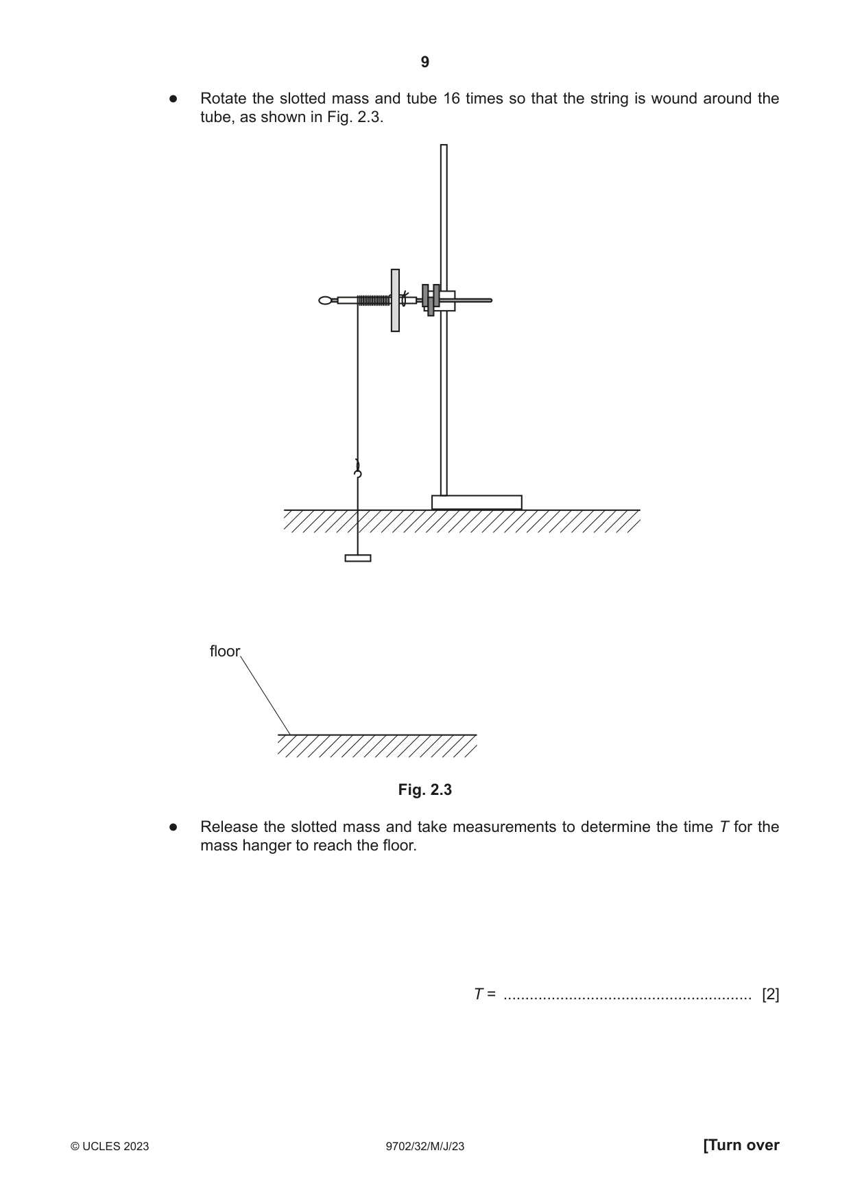 Cambridge A Level Physics 9702 2023 May/June Paper 3 · Variant 2 question paper, page 9 of 16