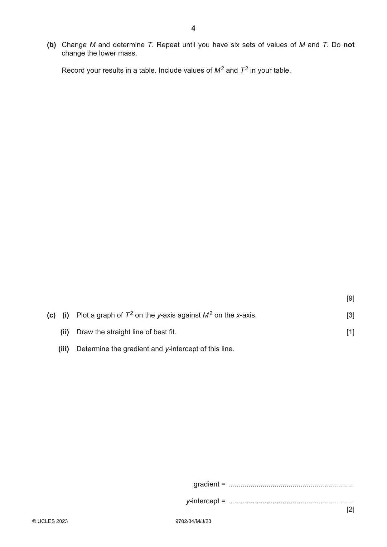 Cambridge A Level Physics 9702 2023 May/June Paper 3 · Variant 4 question paper, page 4 of 12