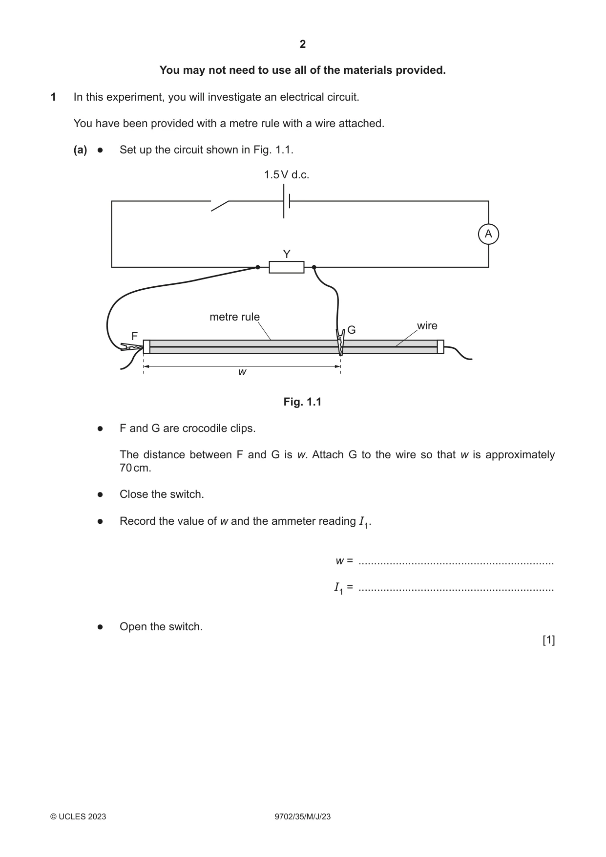 Cambridge A Level Physics 9702 2023 May/June Paper 3 · Variant 5 question paper, page 2 of 16