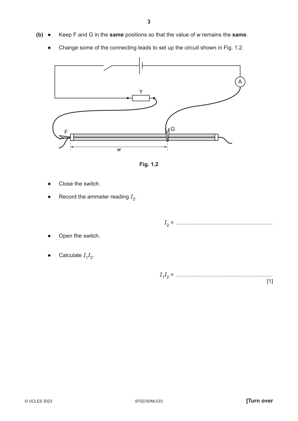 Cambridge A Level Physics 9702 2023 May/June Paper 3 · Variant 5 question paper, page 3 of 16