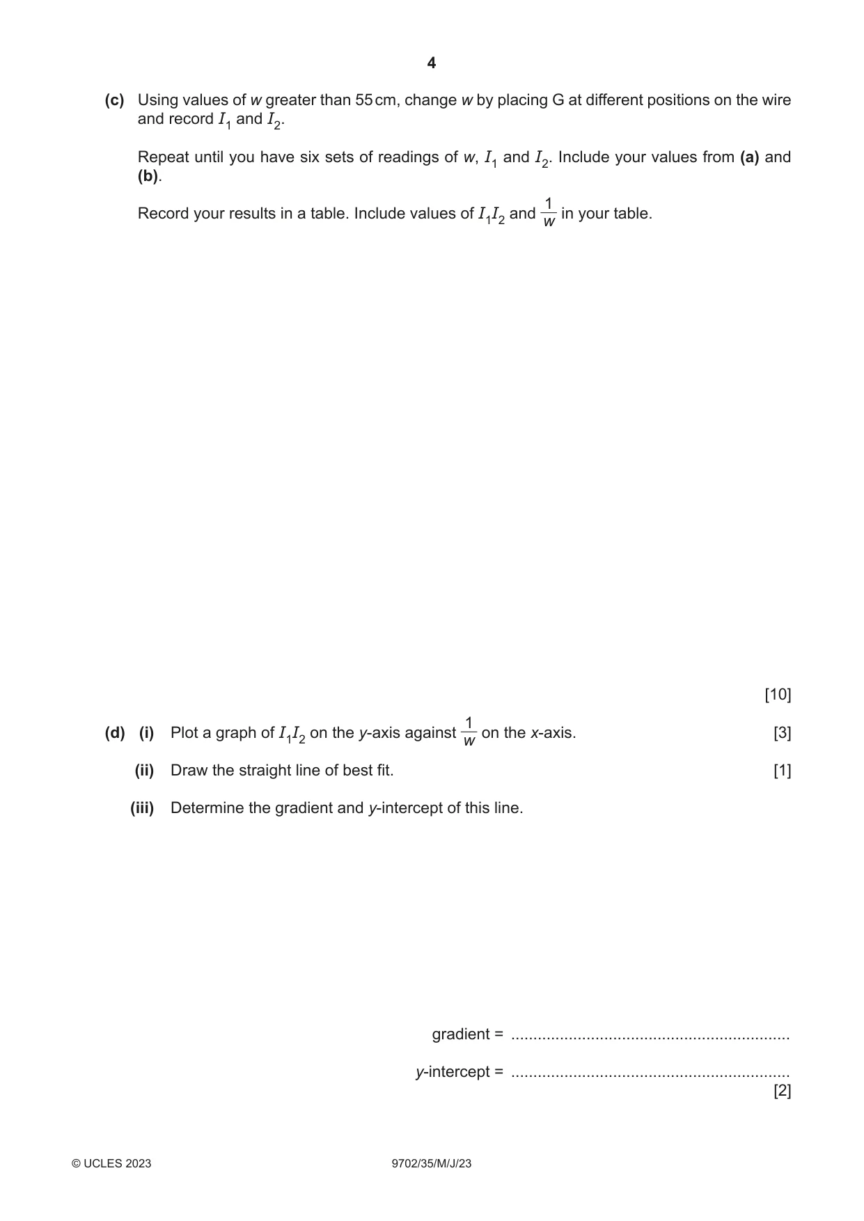 Cambridge A Level Physics 9702 2023 May/June Paper 3 · Variant 5 question paper, page 4 of 16