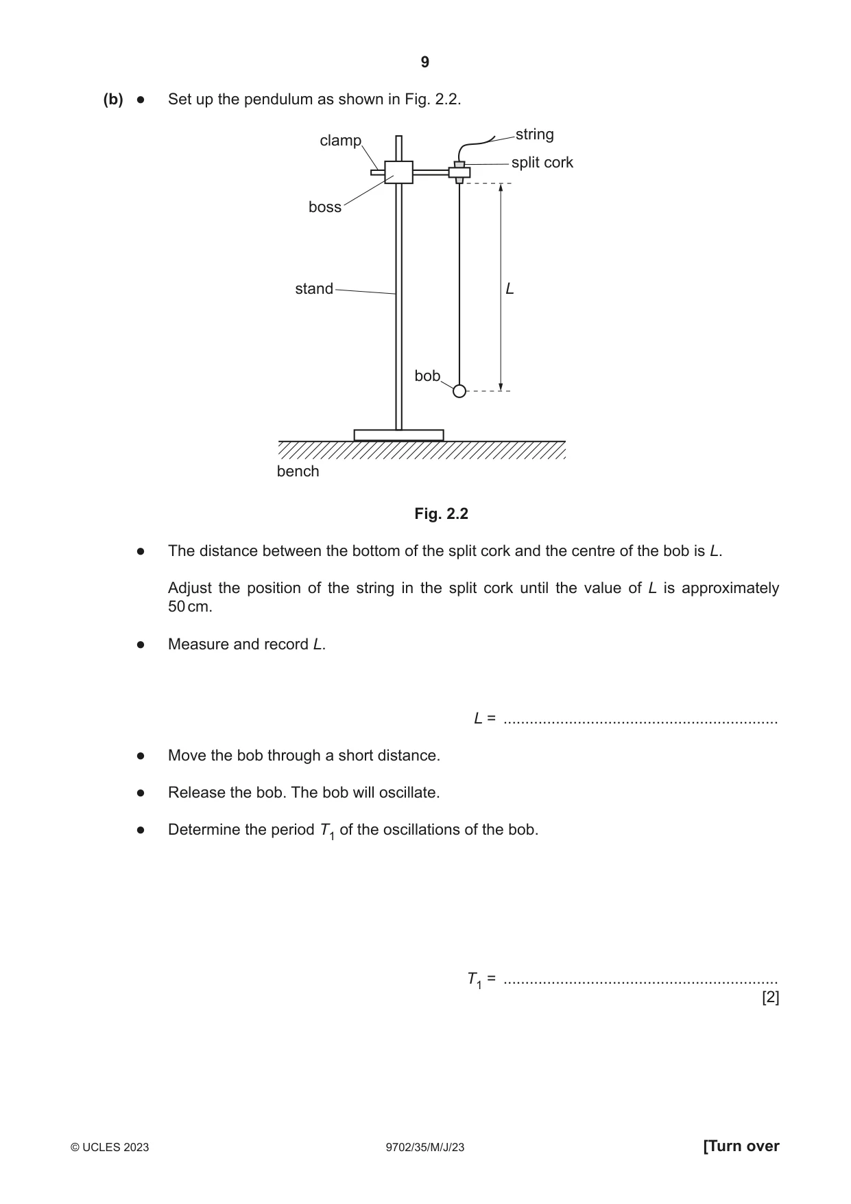 Cambridge A Level Physics 9702 2023 May/June Paper 3 · Variant 5 question paper, page 9 of 16