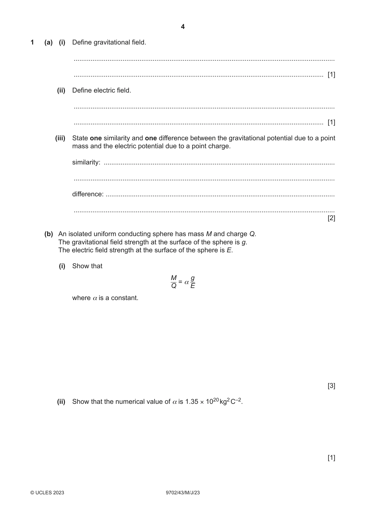Cambridge A Level Physics 9702 2023 May/June Paper 4 · Variant 3 question paper, page 4 of 24