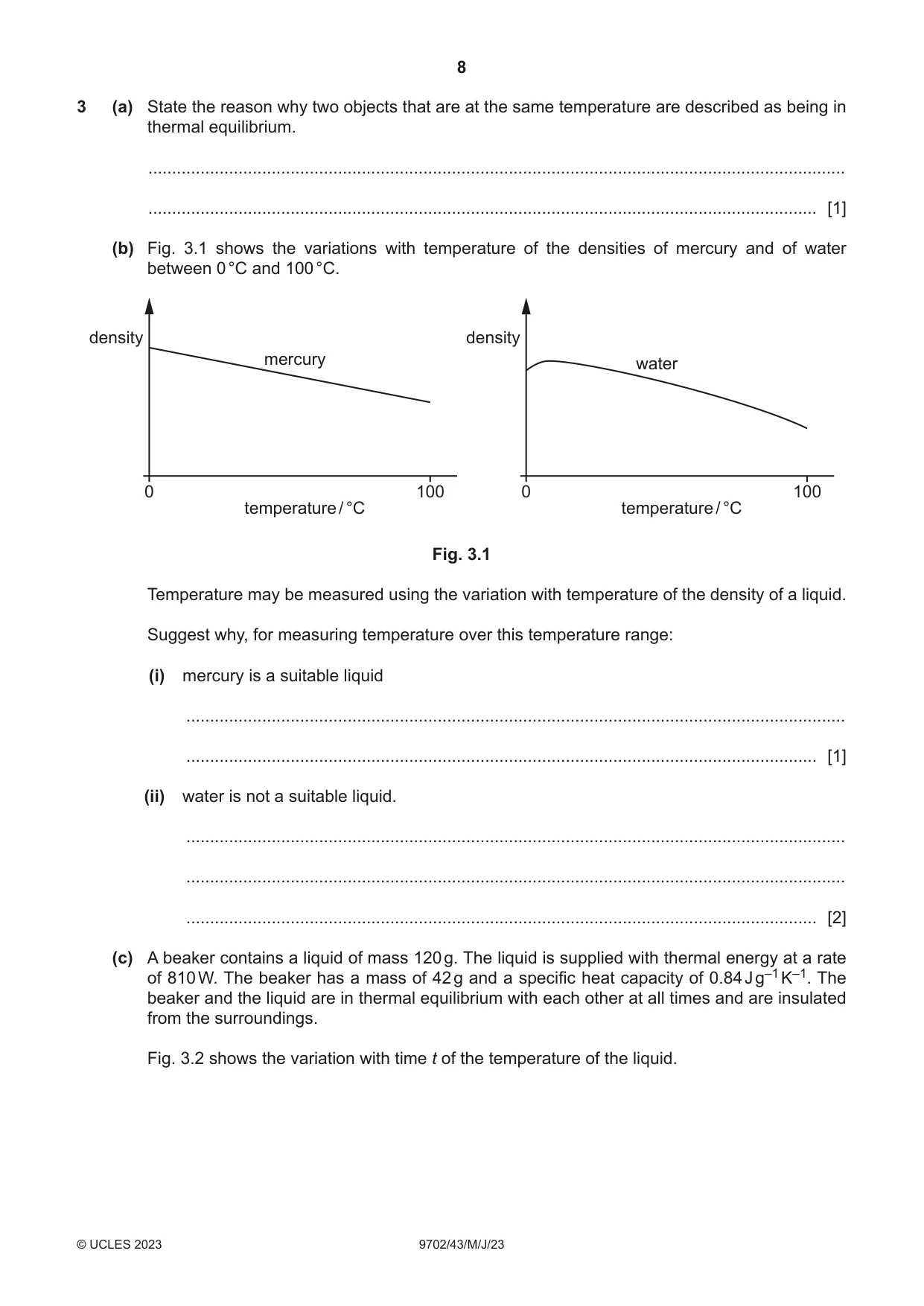 Cambridge A Level Physics 9702 2023 May/June Paper 4 · Variant 3 question paper, page 8 of 24