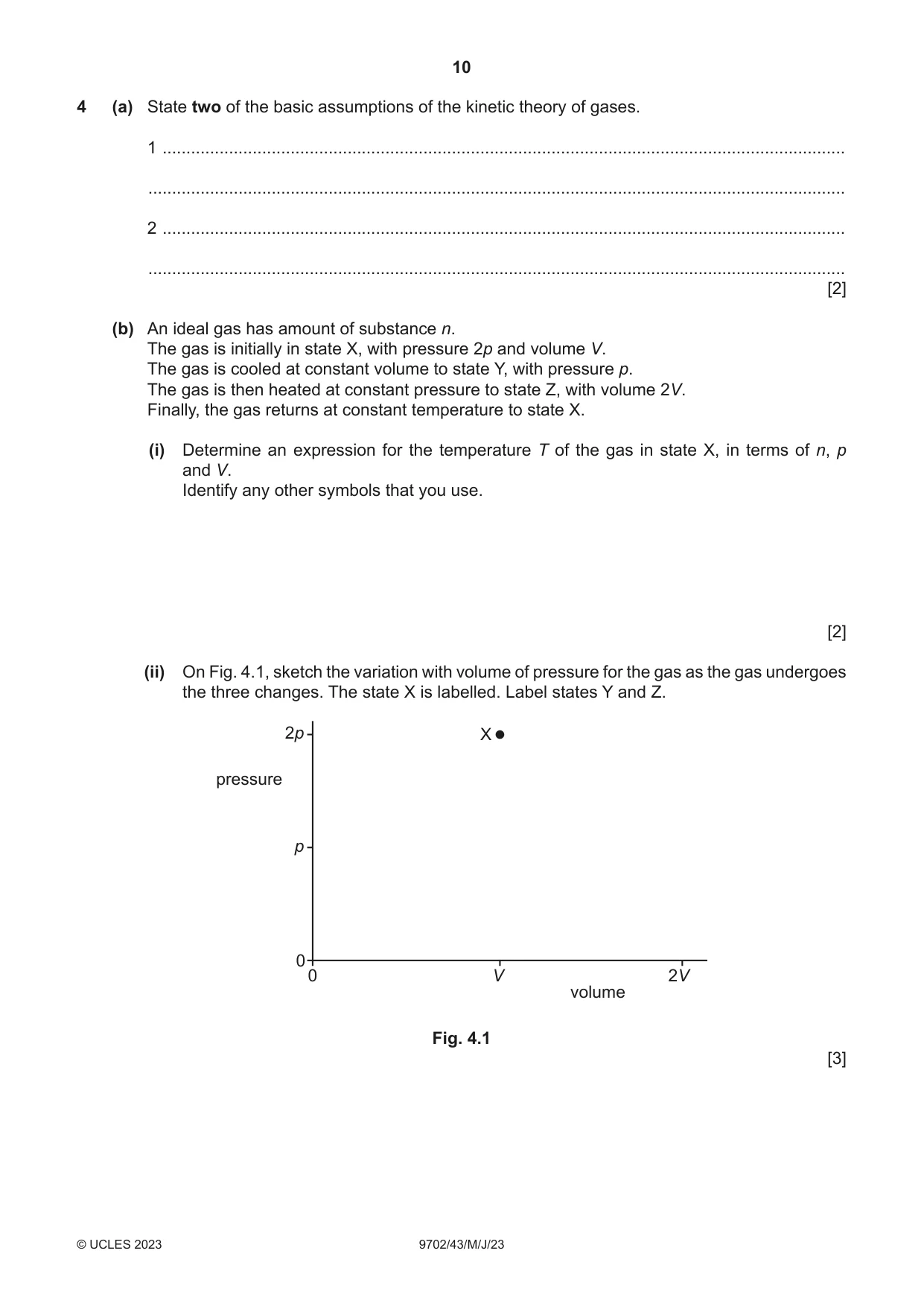 Cambridge A Level Physics 9702 2023 May/June Paper 4 · Variant 3 question paper, page 10 of 24