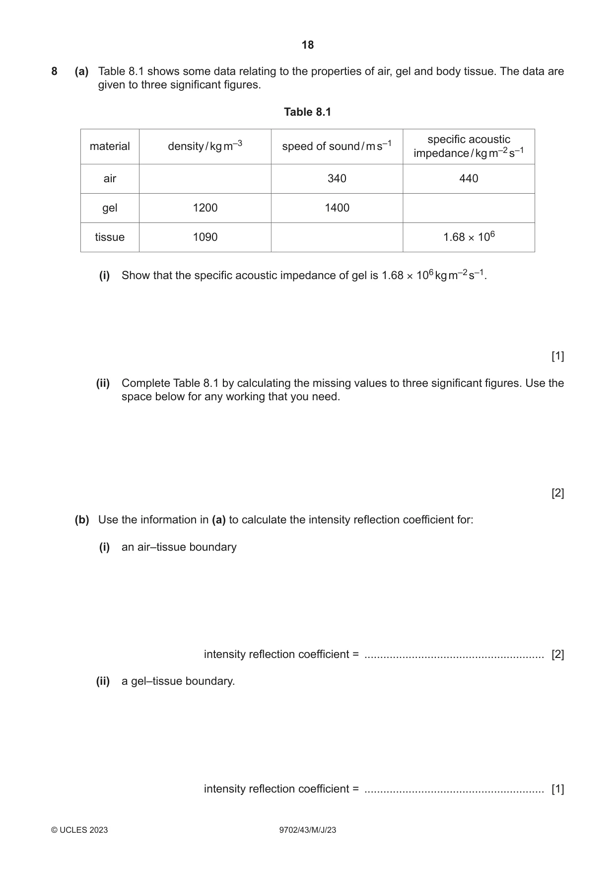 Cambridge A Level Physics 9702 2023 May/June Paper 4 · Variant 3 question paper, page 18 of 24