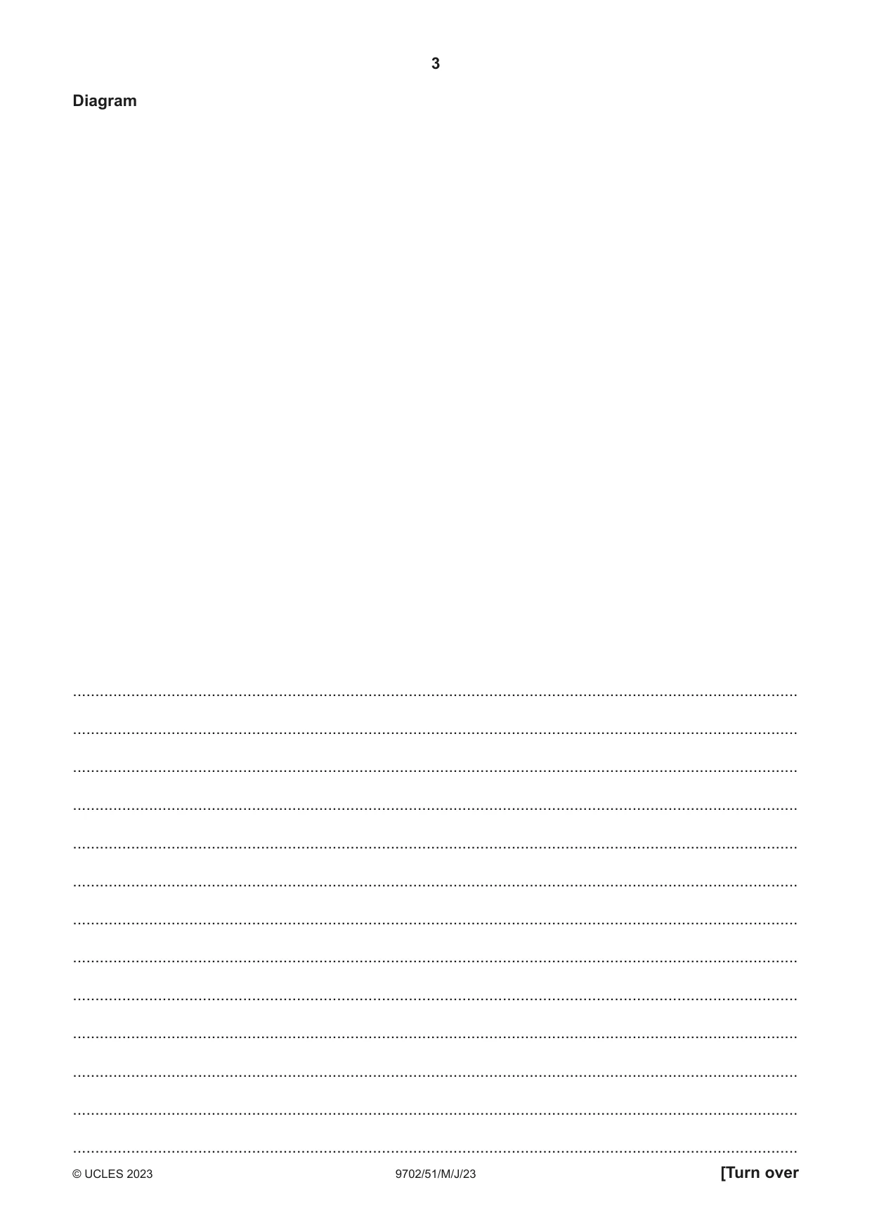 Cambridge A Level Physics 9702 2023 May/June Paper 5 · Variant 1 question paper, page 3 of 8