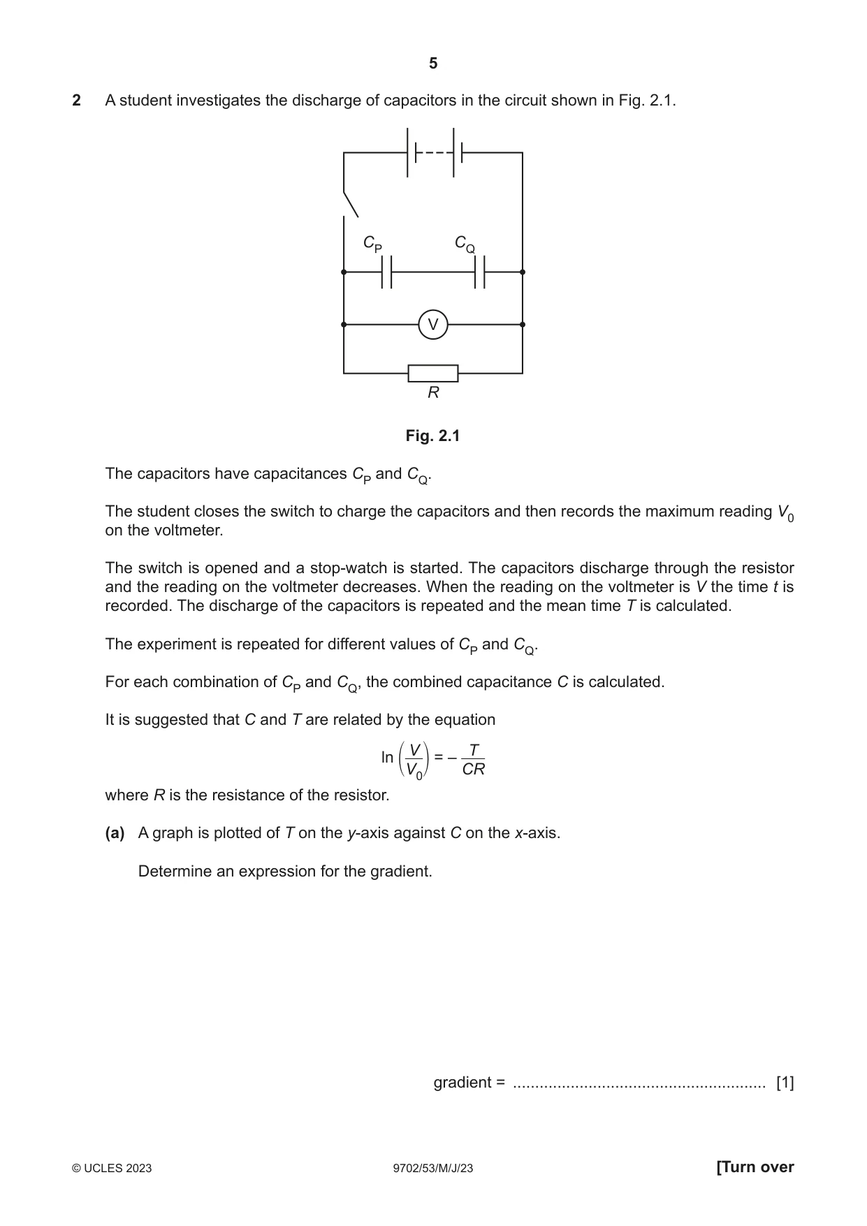 Cambridge A Level Physics 9702 2023 May/June Paper 5 · Variant 3 question paper, page 5 of 8
