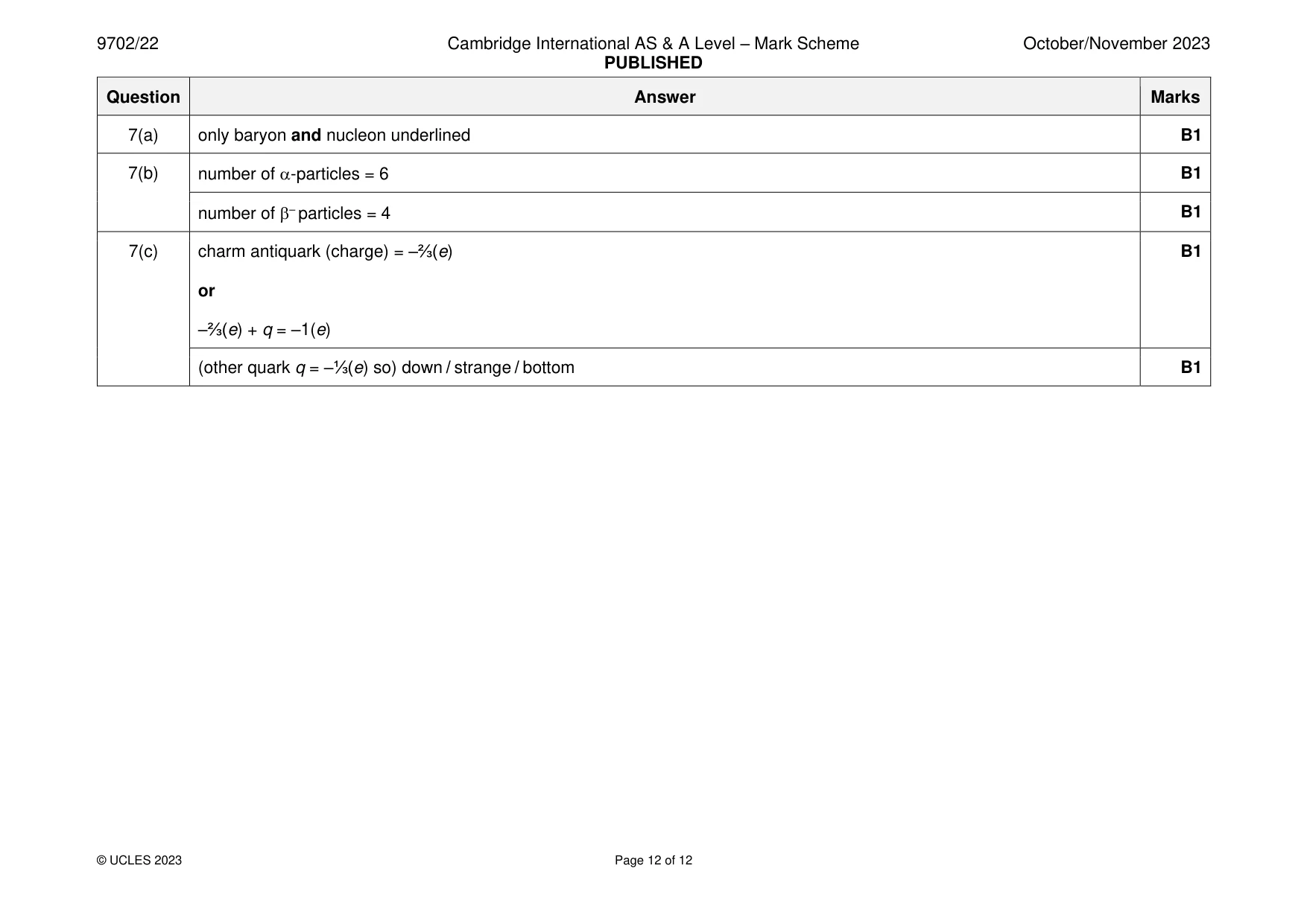 Mark scheme, page 12 of 12
