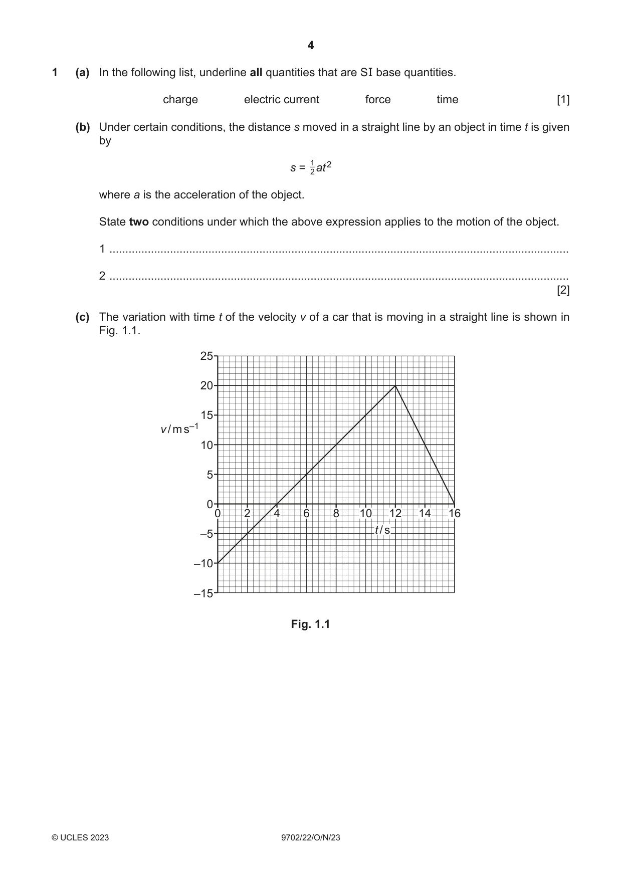 Cambridge A Level Physics 9702 2023 Oct/Nov Paper 2 · Variant 2 question paper, page 4 of 16
