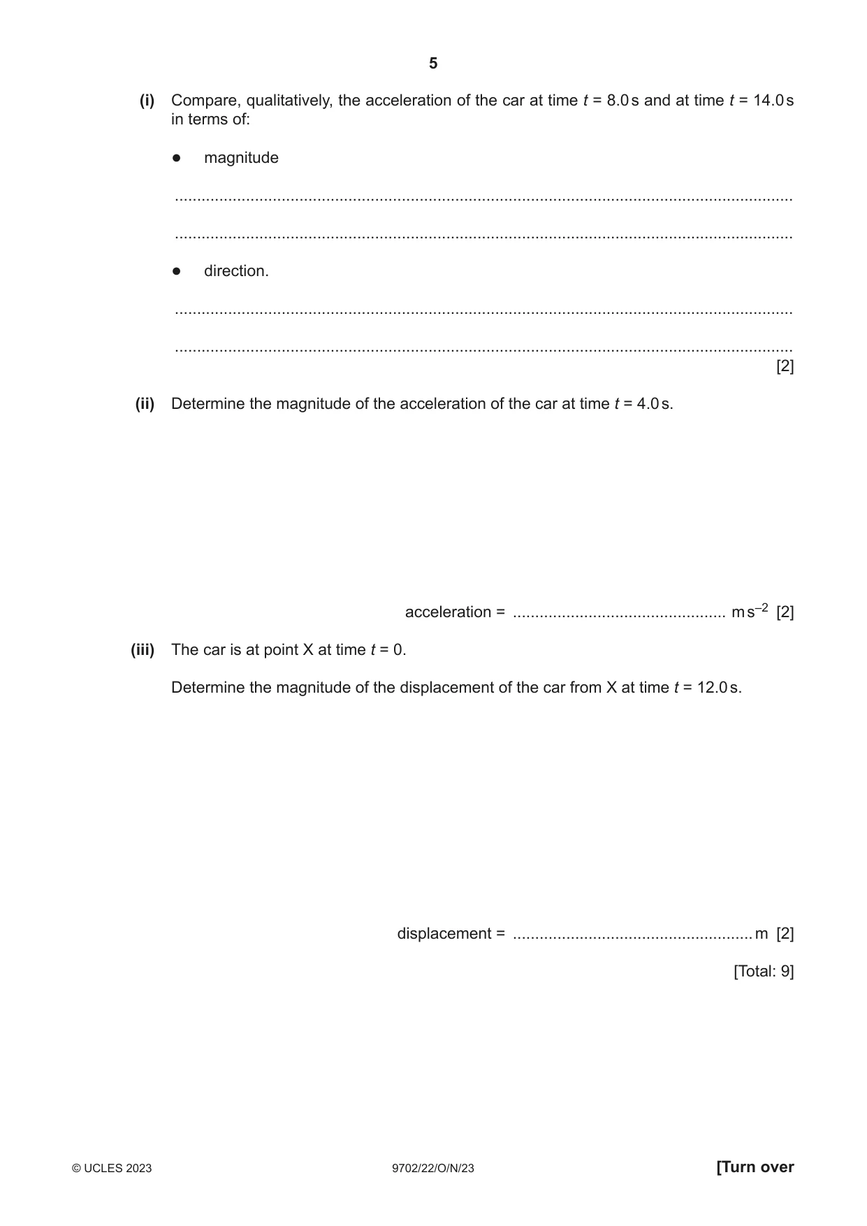 Cambridge A Level Physics 9702 2023 Oct/Nov Paper 2 · Variant 2 question paper, page 5 of 16
