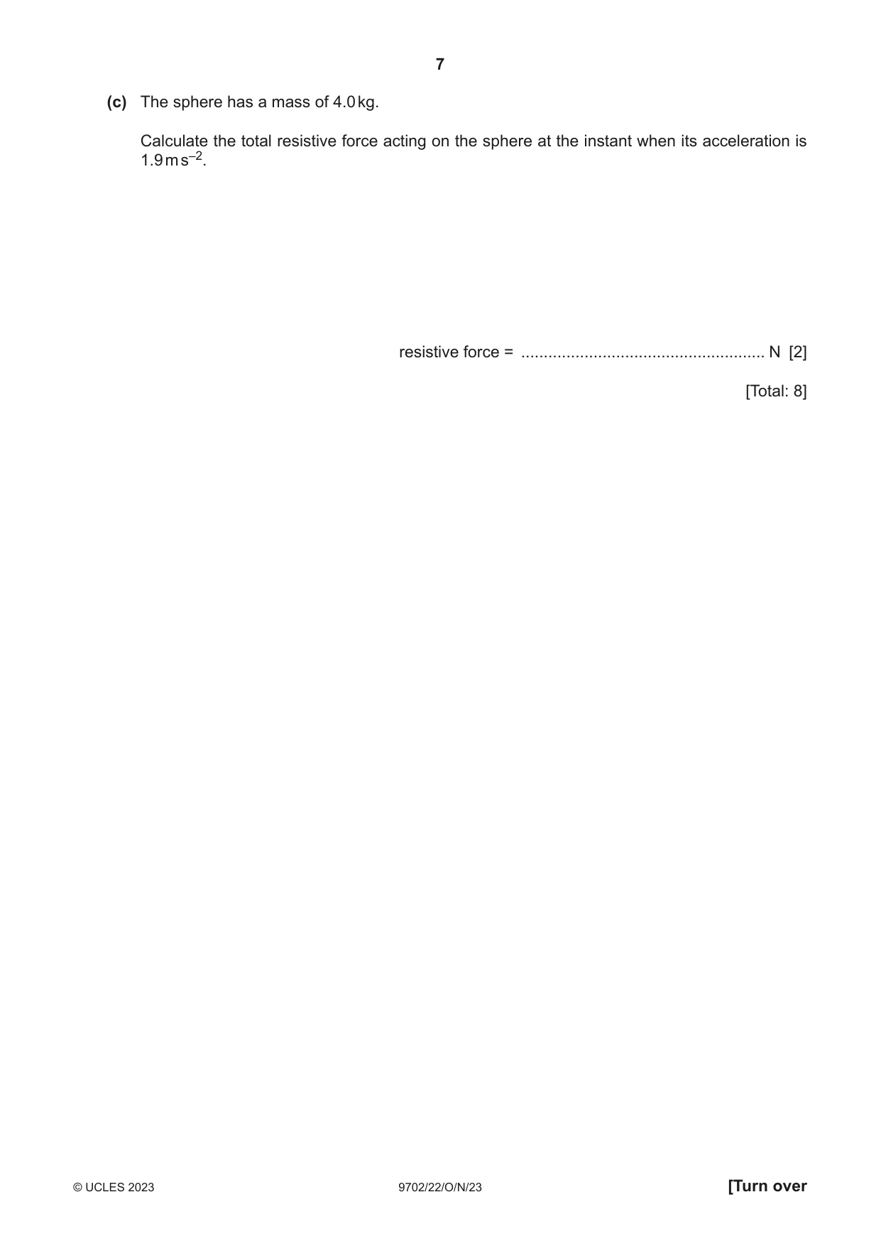 Cambridge A Level Physics 9702 2023 Oct/Nov Paper 2 · Variant 2 question paper, page 7 of 16