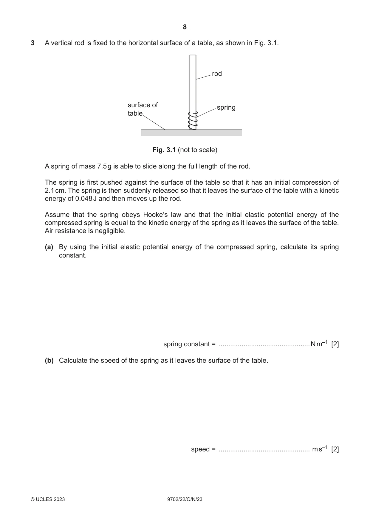 Cambridge A Level Physics 9702 2023 Oct/Nov Paper 2 · Variant 2 question paper, page 8 of 16