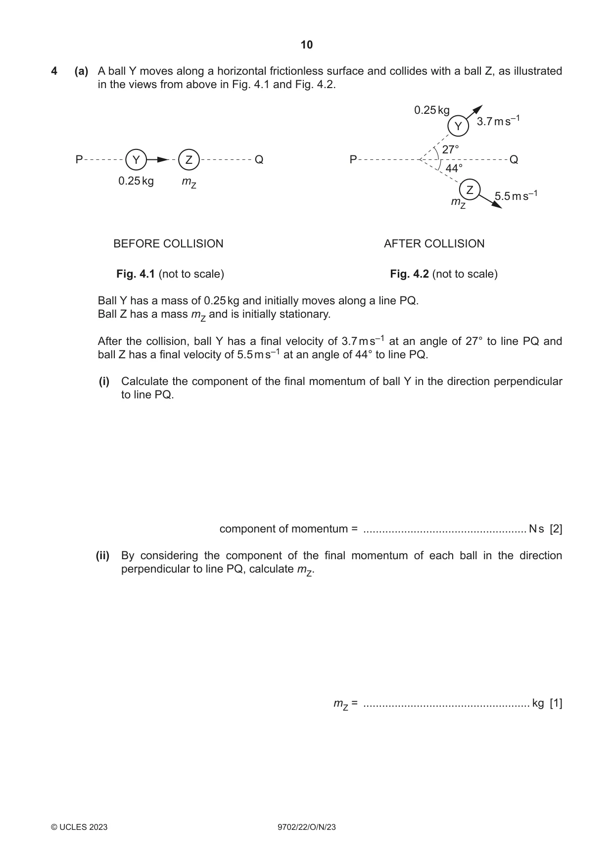 Cambridge A Level Physics 9702 2023 Oct/Nov Paper 2 · Variant 2 question paper, page 10 of 16
