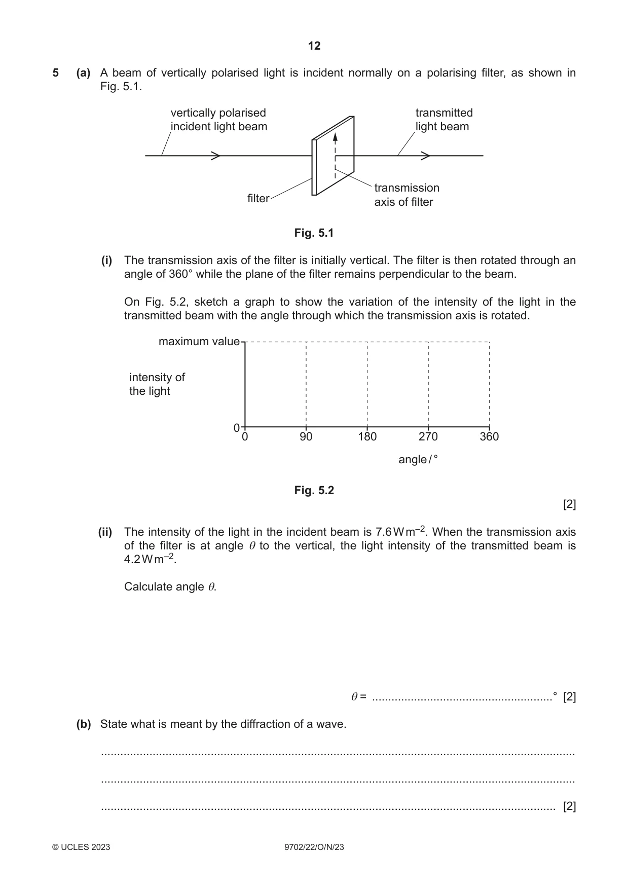 Cambridge A Level Physics 9702 2023 Oct/Nov Paper 2 · Variant 2 question paper, page 12 of 16