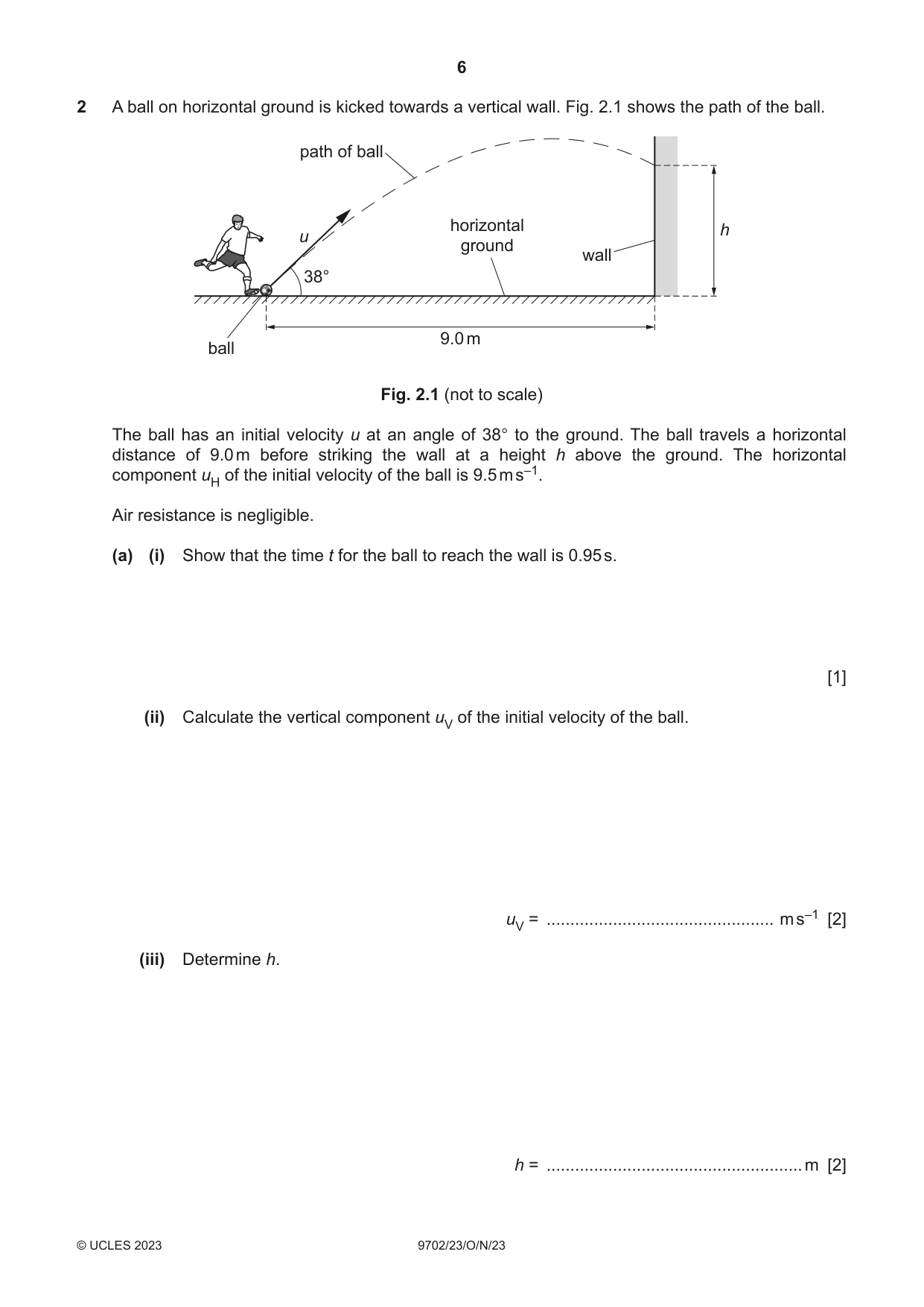 Cambridge A Level Physics 9702 2023 Oct/Nov Paper 2 · Variant 3 question paper, page 6 of 20