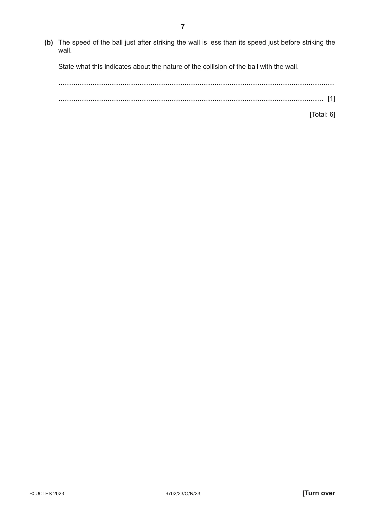 Cambridge A Level Physics 9702 2023 Oct/Nov Paper 2 · Variant 3 question paper, page 7 of 20