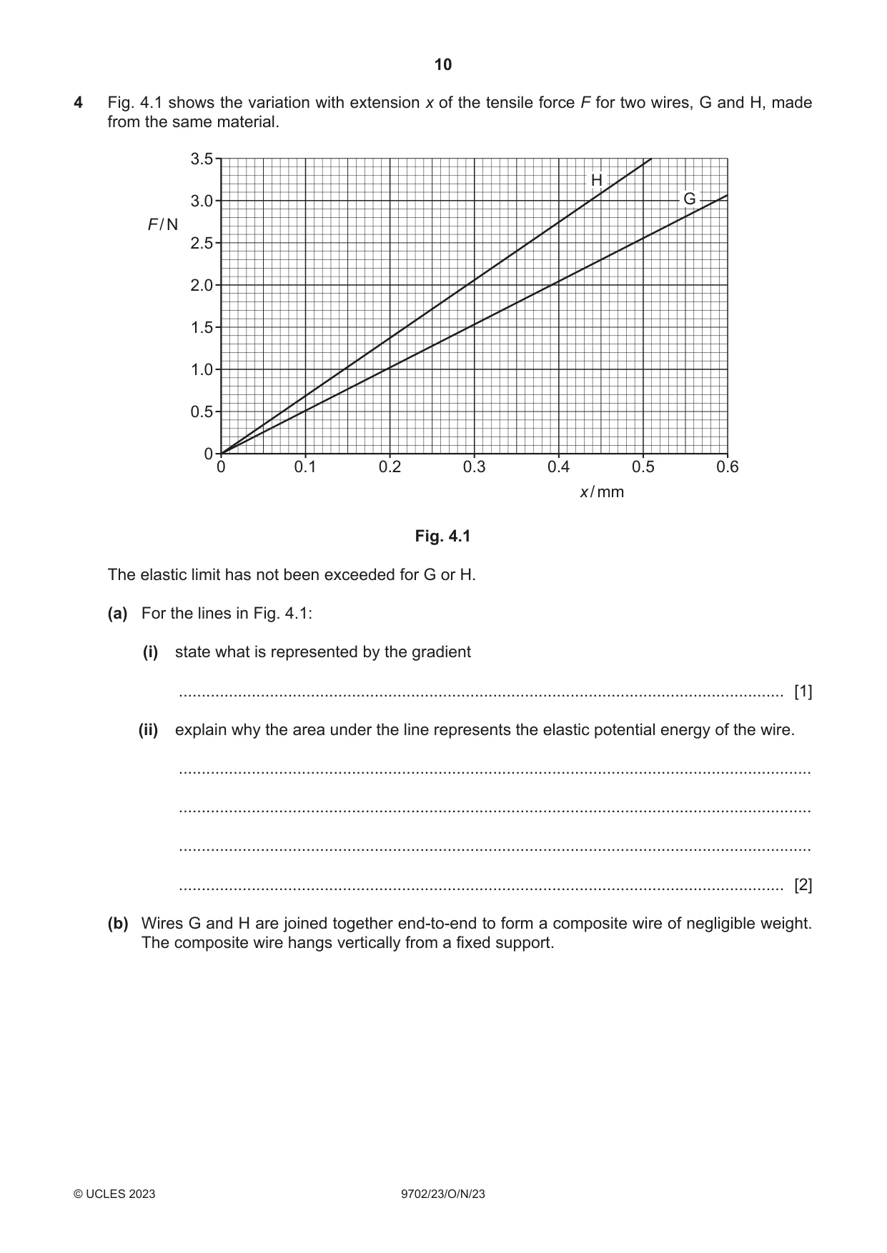 Cambridge A Level Physics 9702 2023 Oct/Nov Paper 2 · Variant 3 question paper, page 10 of 20