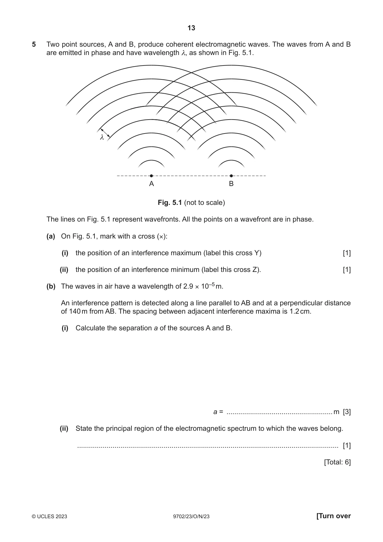 Cambridge A Level Physics 9702 2023 Oct/Nov Paper 2 · Variant 3 question paper, page 13 of 20