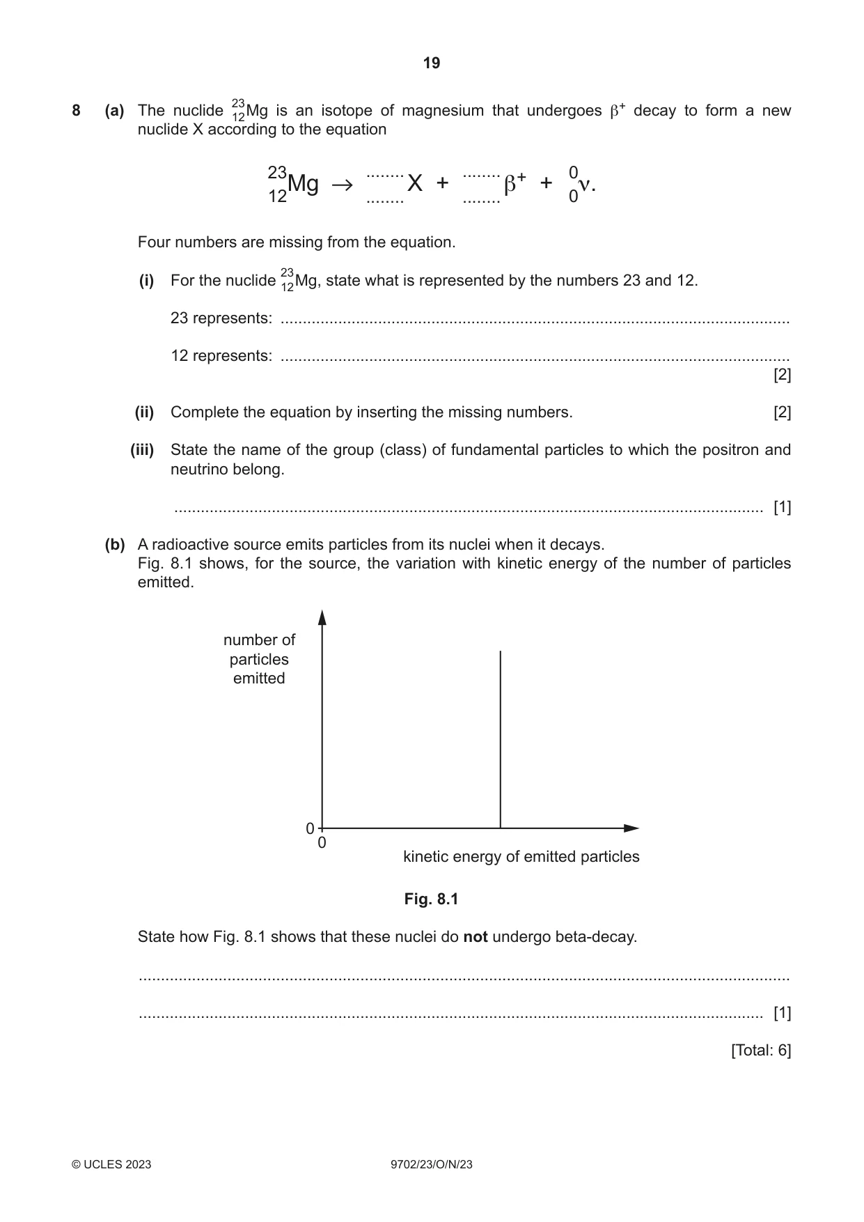 Cambridge A Level Physics 9702 2023 Oct/Nov Paper 2 · Variant 3 question paper, page 19 of 20