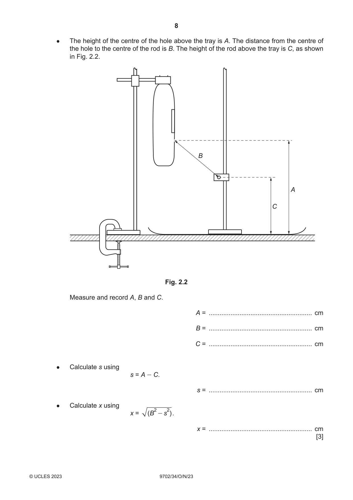 Cambridge A Level Physics 9702 2023 Oct/Nov Paper 3 · Variant 4 question paper, page 8 of 12