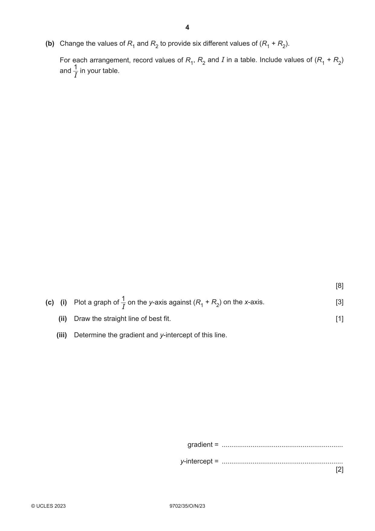 Cambridge A Level Physics 9702 2023 Oct/Nov Paper 3 · Variant 5 question paper, page 4 of 12