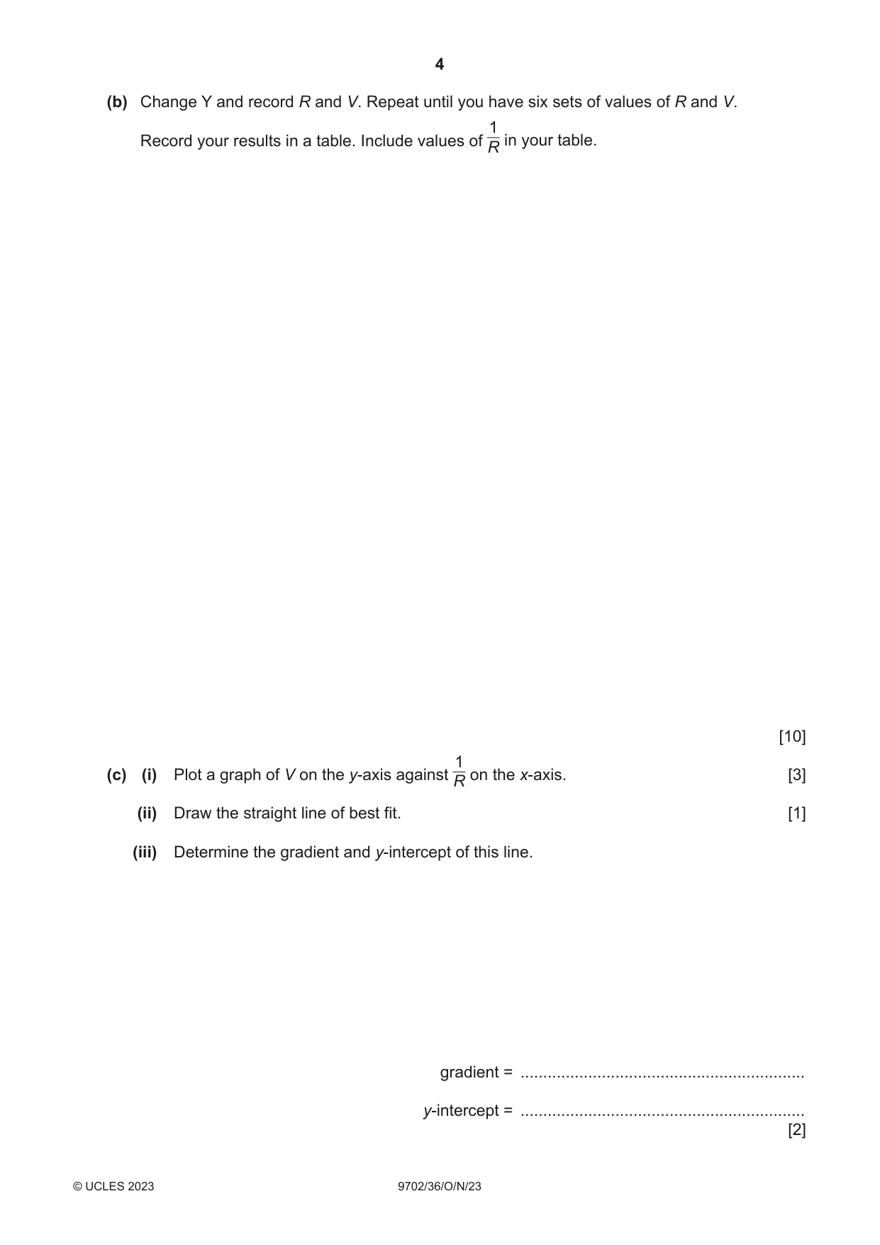 Cambridge A Level Physics 9702 2023 Oct/Nov Paper 3 · Variant 6 question paper, page 4 of 12