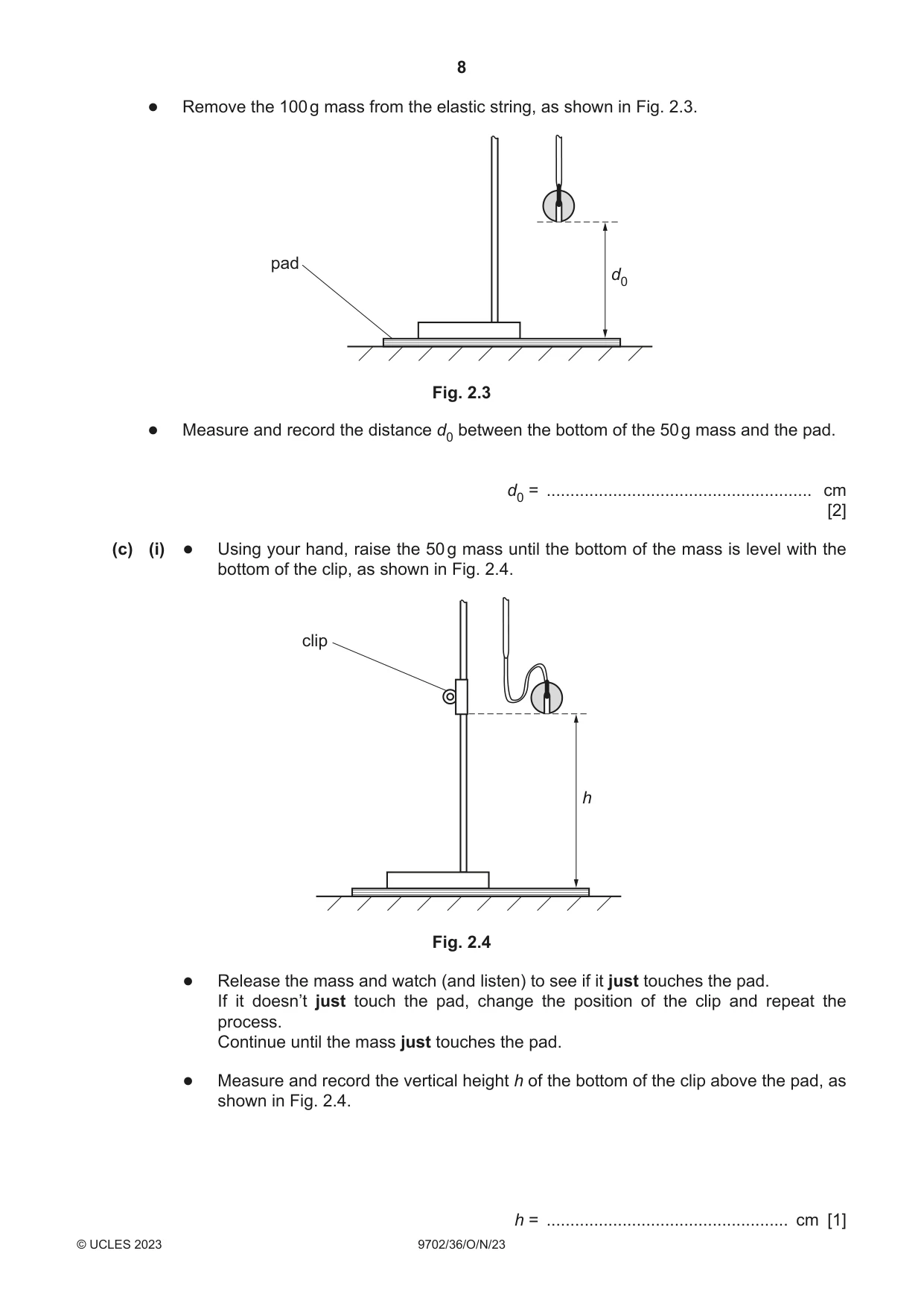 Cambridge A Level Physics 9702 2023 Oct/Nov Paper 3 · Variant 6 question paper, page 8 of 12