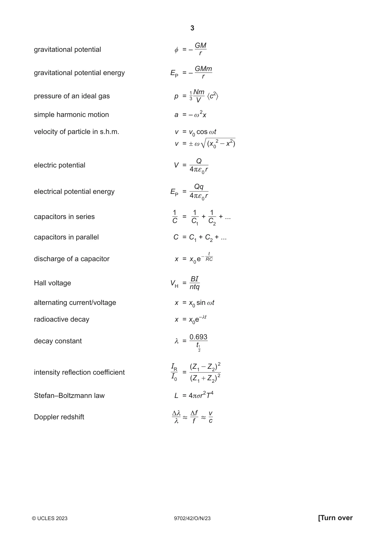 Cambridge A Level Physics 9702 2023 Oct/Nov Paper 4 · Variant 2 question paper, page 3 of 24