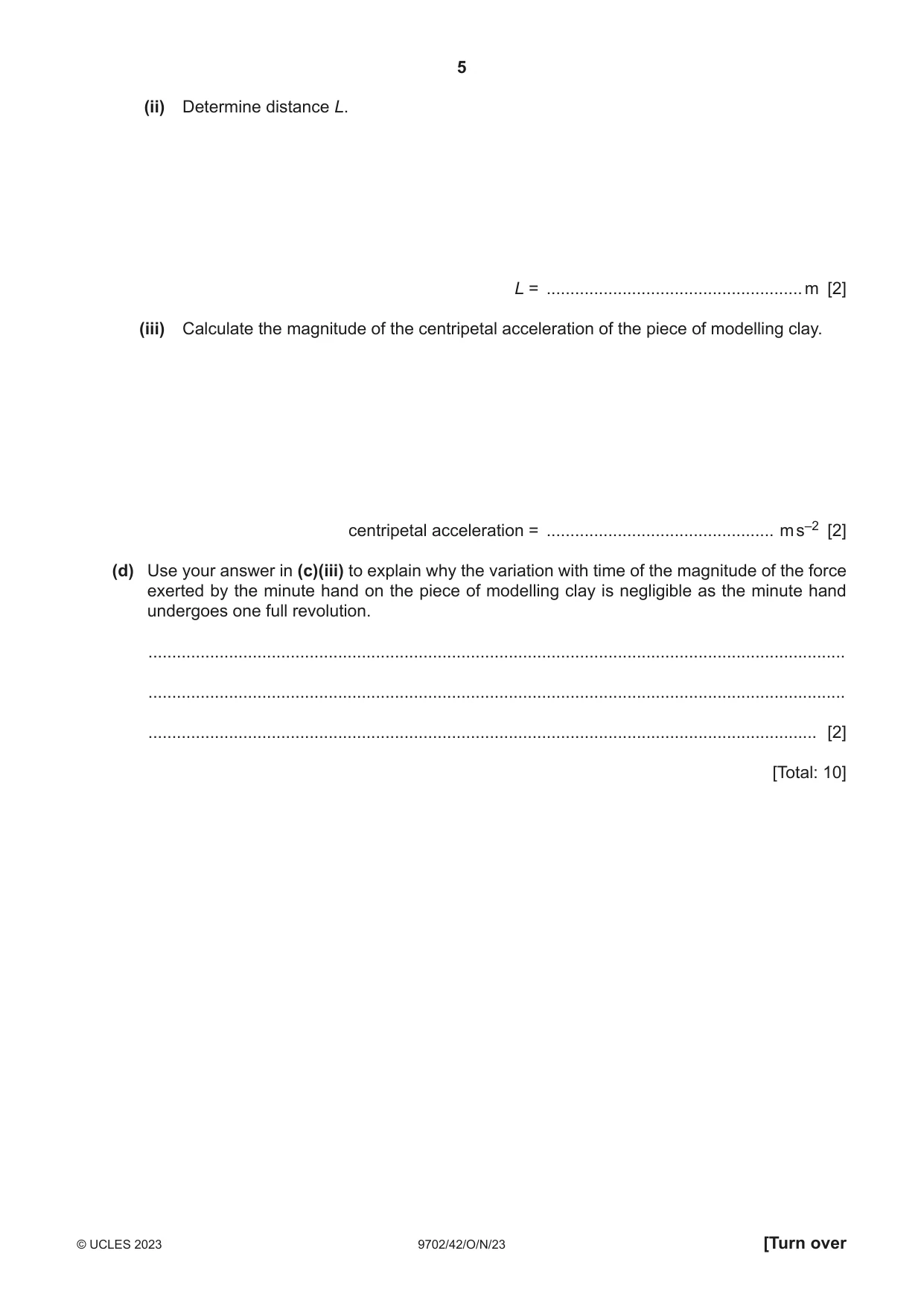 Cambridge A Level Physics 9702 2023 Oct/Nov Paper 4 · Variant 2 question paper, page 5 of 24