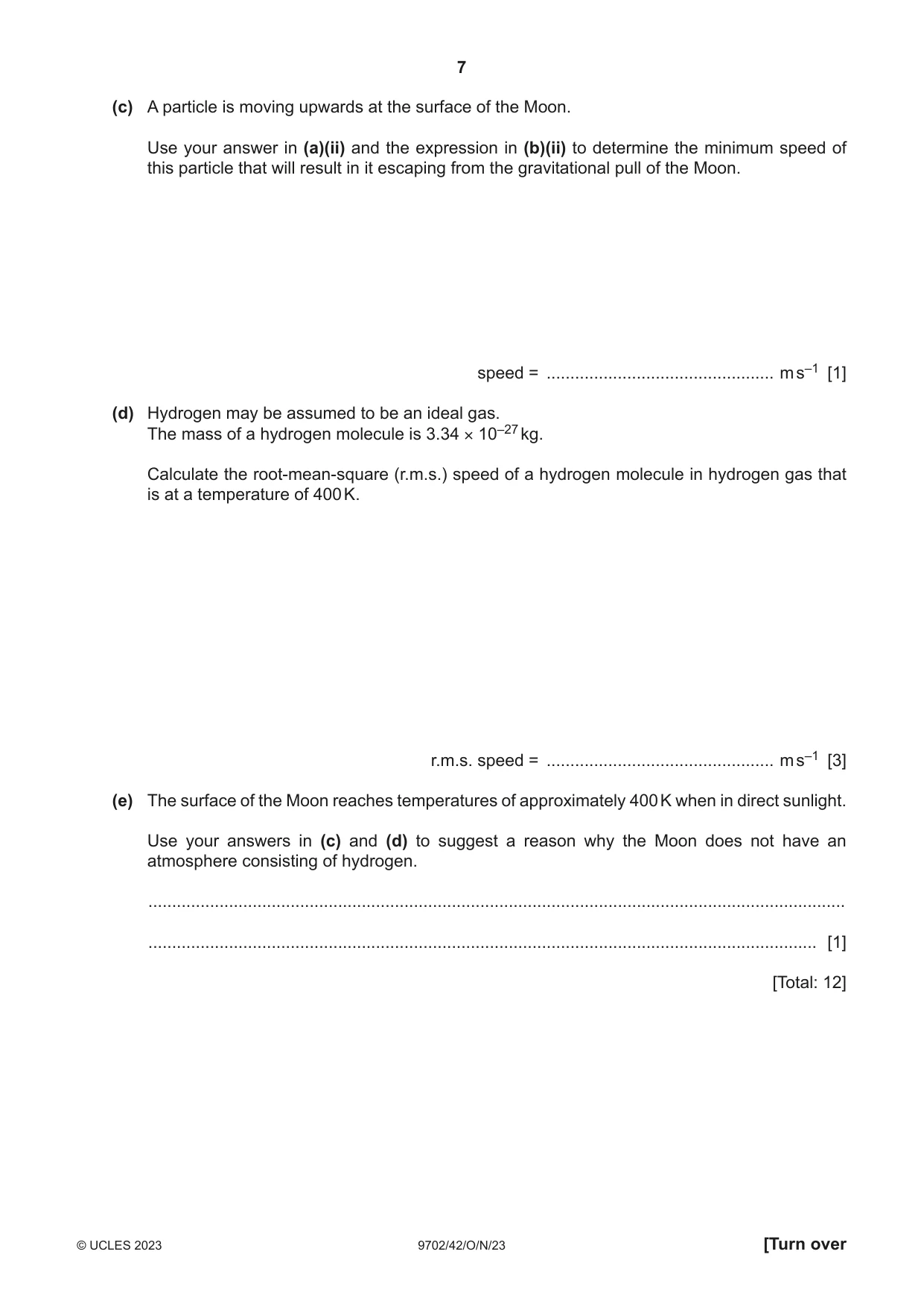 Cambridge A Level Physics 9702 2023 Oct/Nov Paper 4 · Variant 2 question paper, page 7 of 24