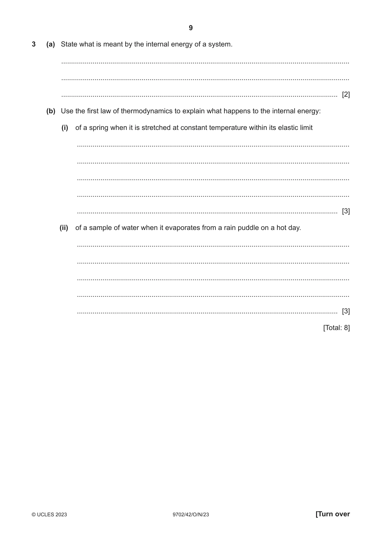 Cambridge A Level Physics 9702 2023 Oct/Nov Paper 4 · Variant 2 question paper, page 9 of 24