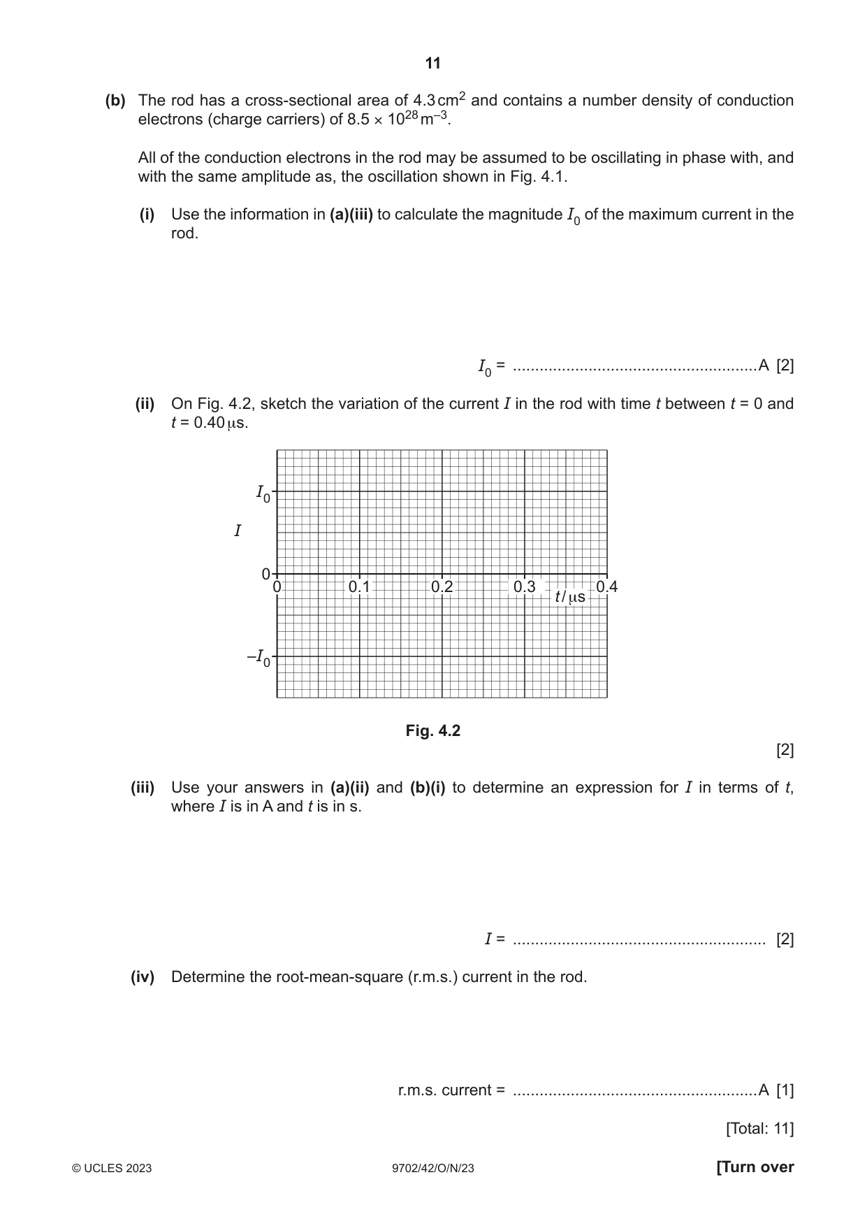 Cambridge A Level Physics 9702 2023 Oct/Nov Paper 4 · Variant 2 question paper, page 11 of 24