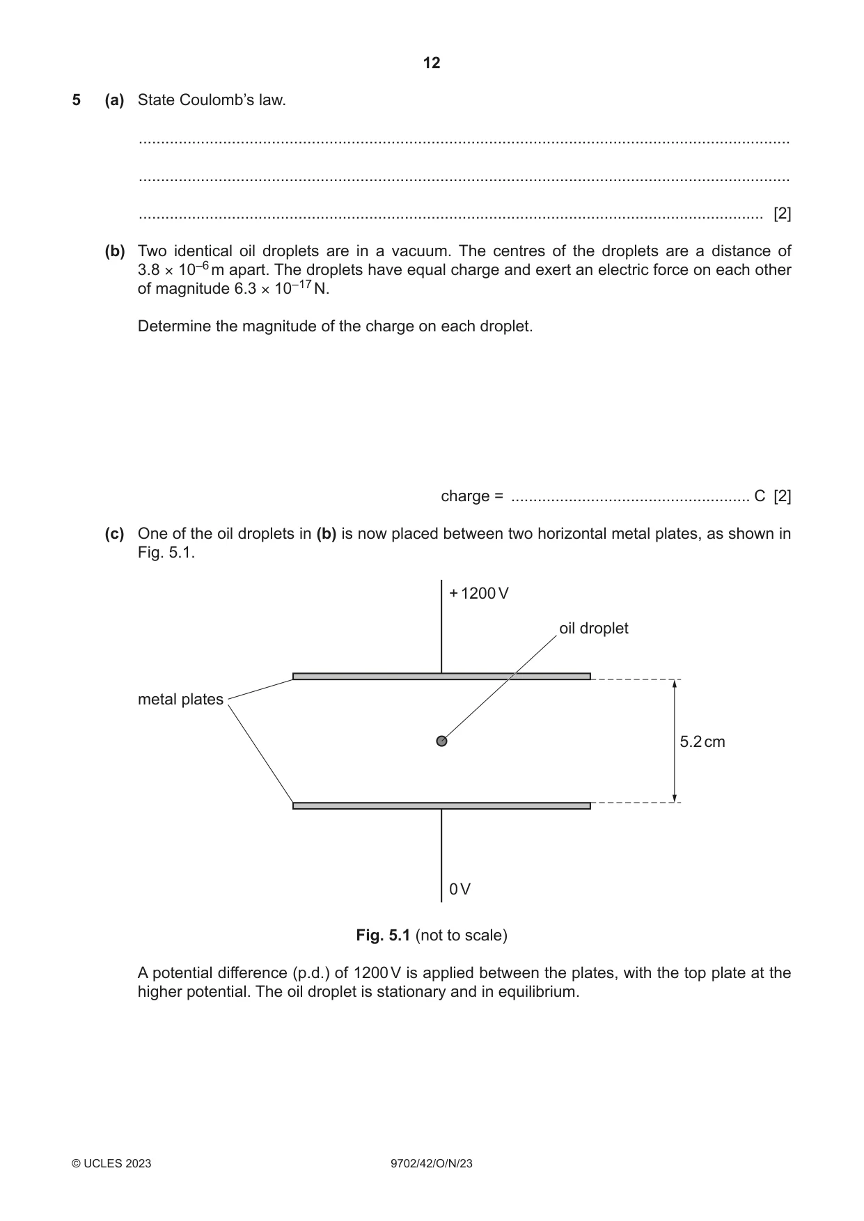 Cambridge A Level Physics 9702 2023 Oct/Nov Paper 4 · Variant 2 question paper, page 12 of 24
