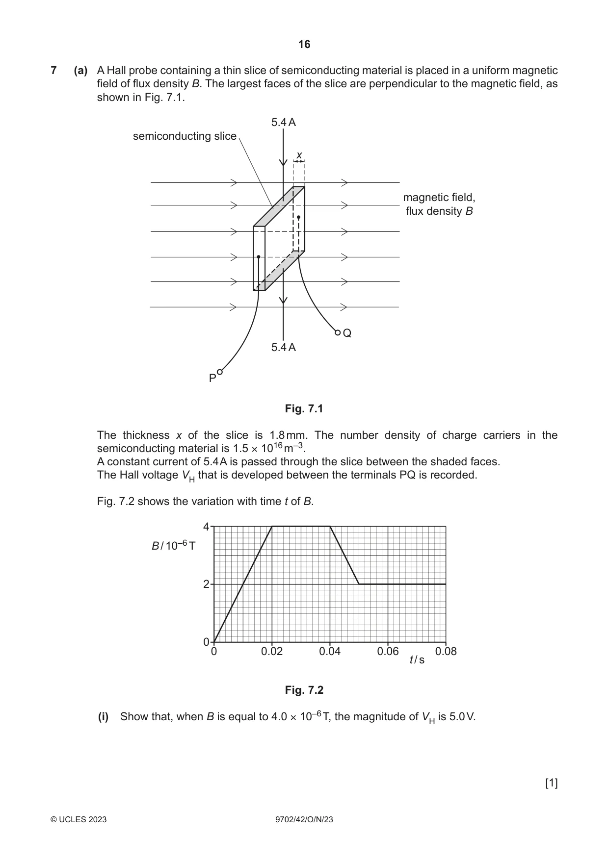 Cambridge A Level Physics 9702 2023 Oct/Nov Paper 4 · Variant 2 question paper, page 16 of 24