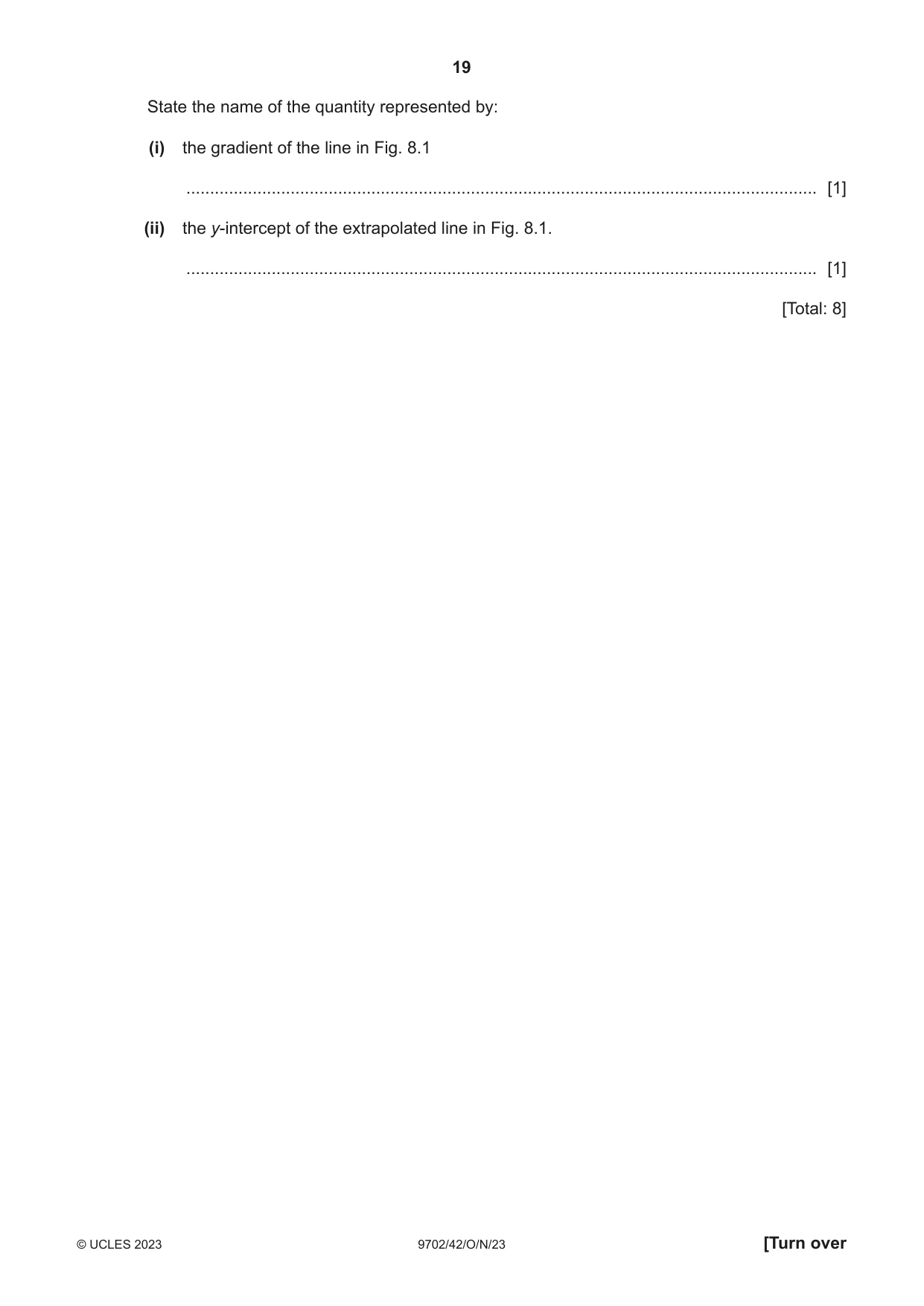 Cambridge A Level Physics 9702 2023 Oct/Nov Paper 4 · Variant 2 question paper, page 19 of 24