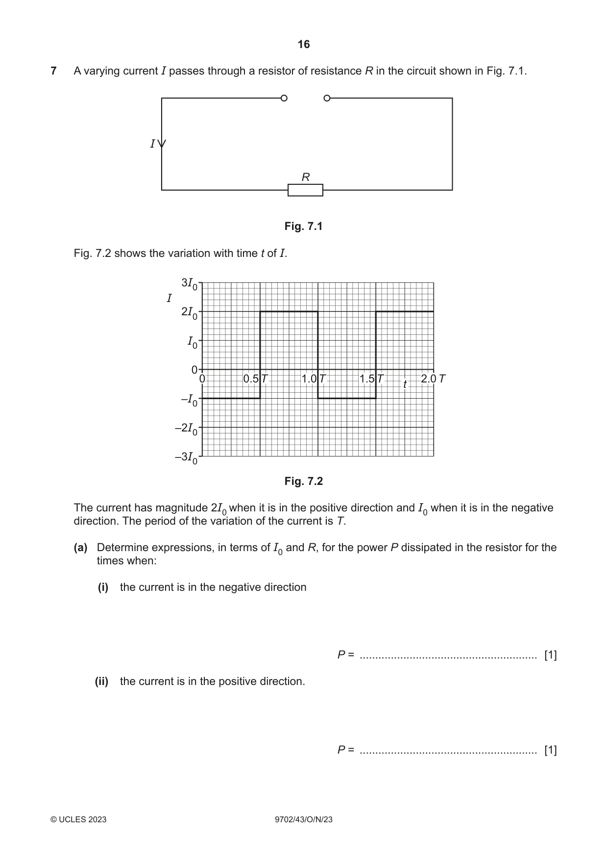 Cambridge A Level Physics 9702 2023 Oct/Nov Paper 4 · Variant 3 question paper, page 16 of 24