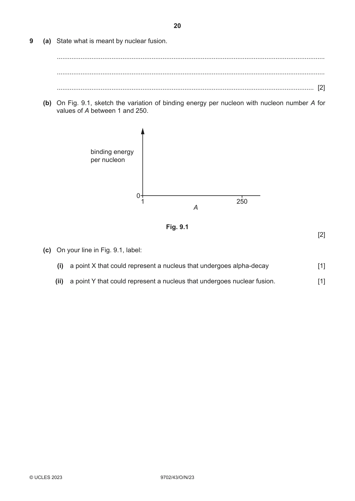 Cambridge A Level Physics 9702 2023 Oct/Nov Paper 4 · Variant 3 question paper, page 20 of 24