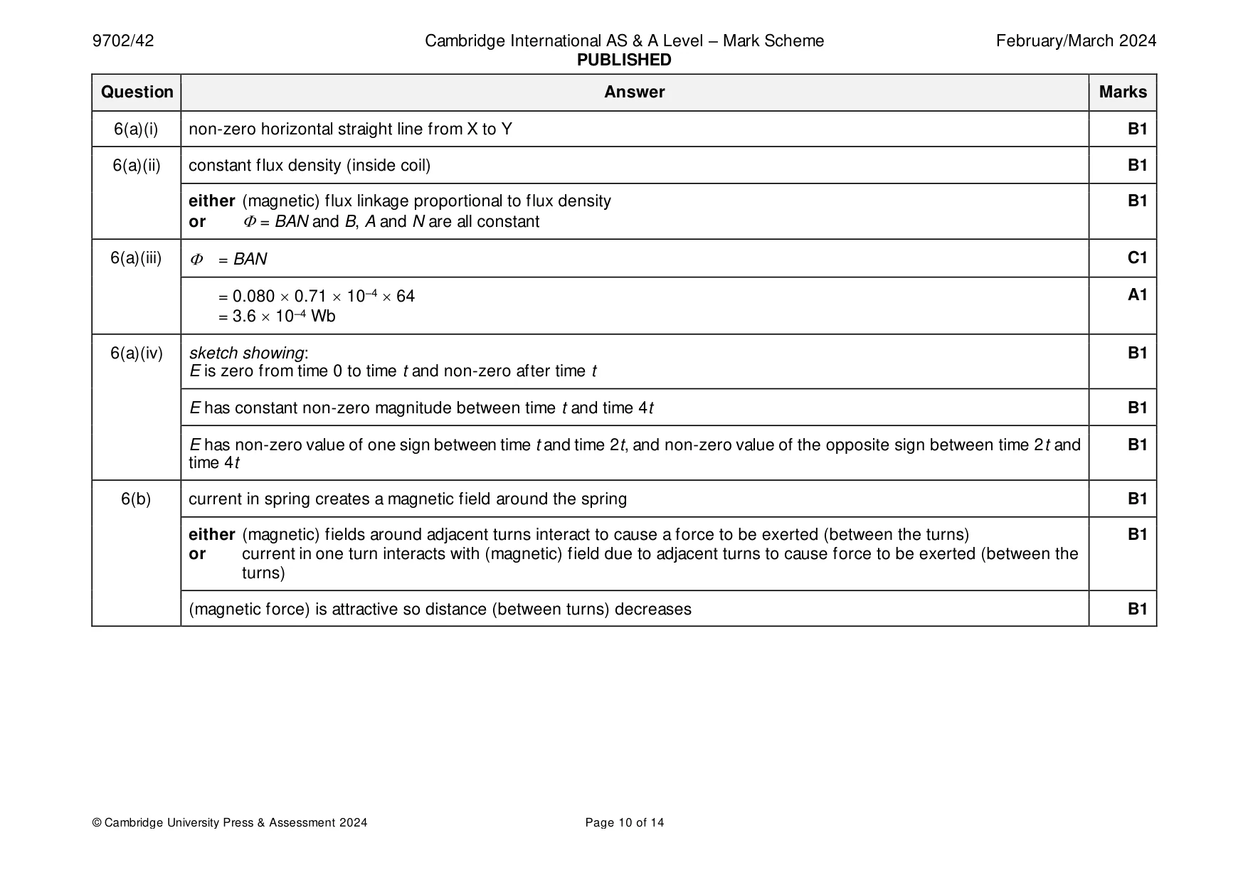 Mark scheme, page 10 of 14