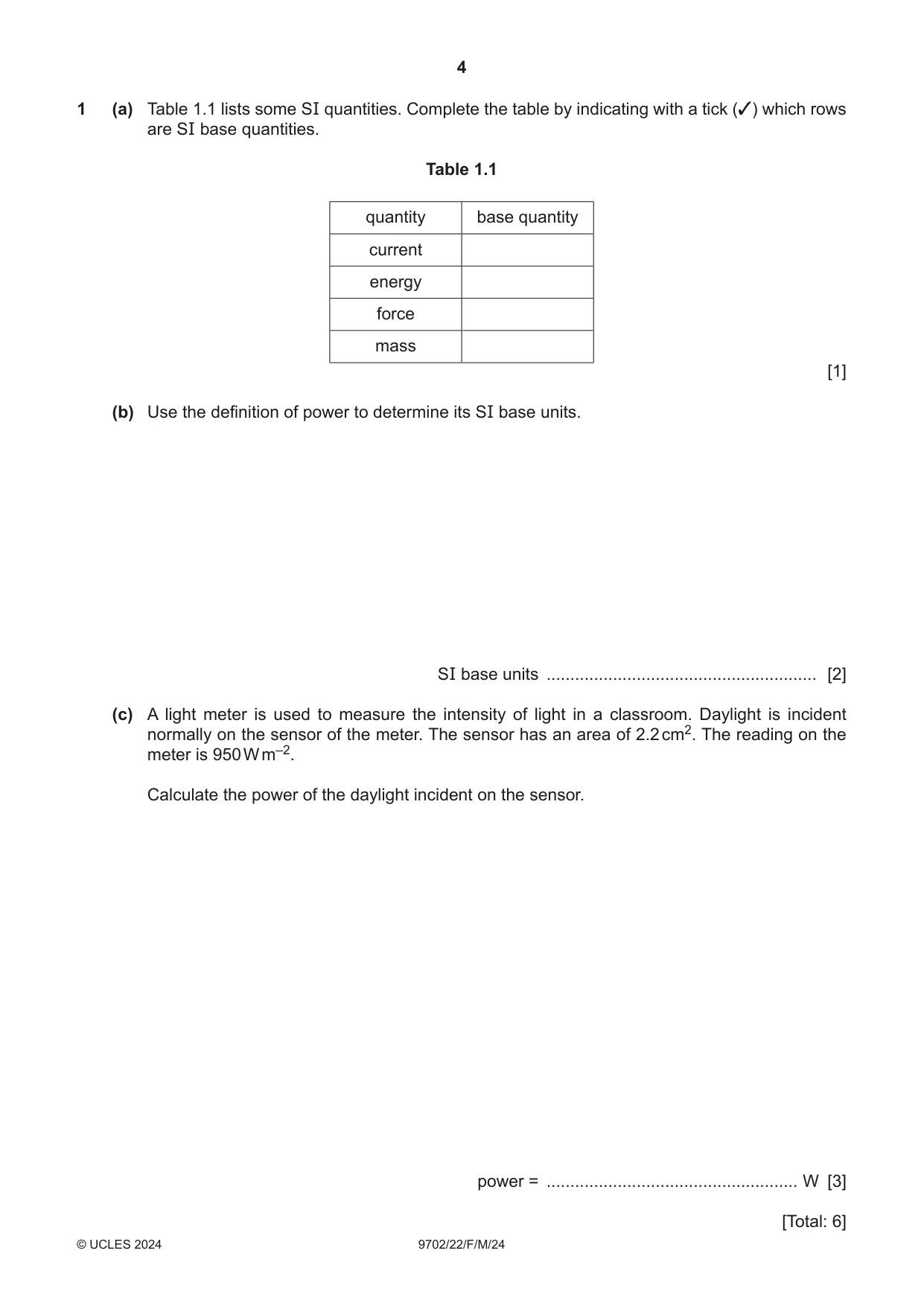 Cambridge A Level Physics 9702 2024 Feb/March Paper 2 · Variant 2 question paper, page 4 of 16