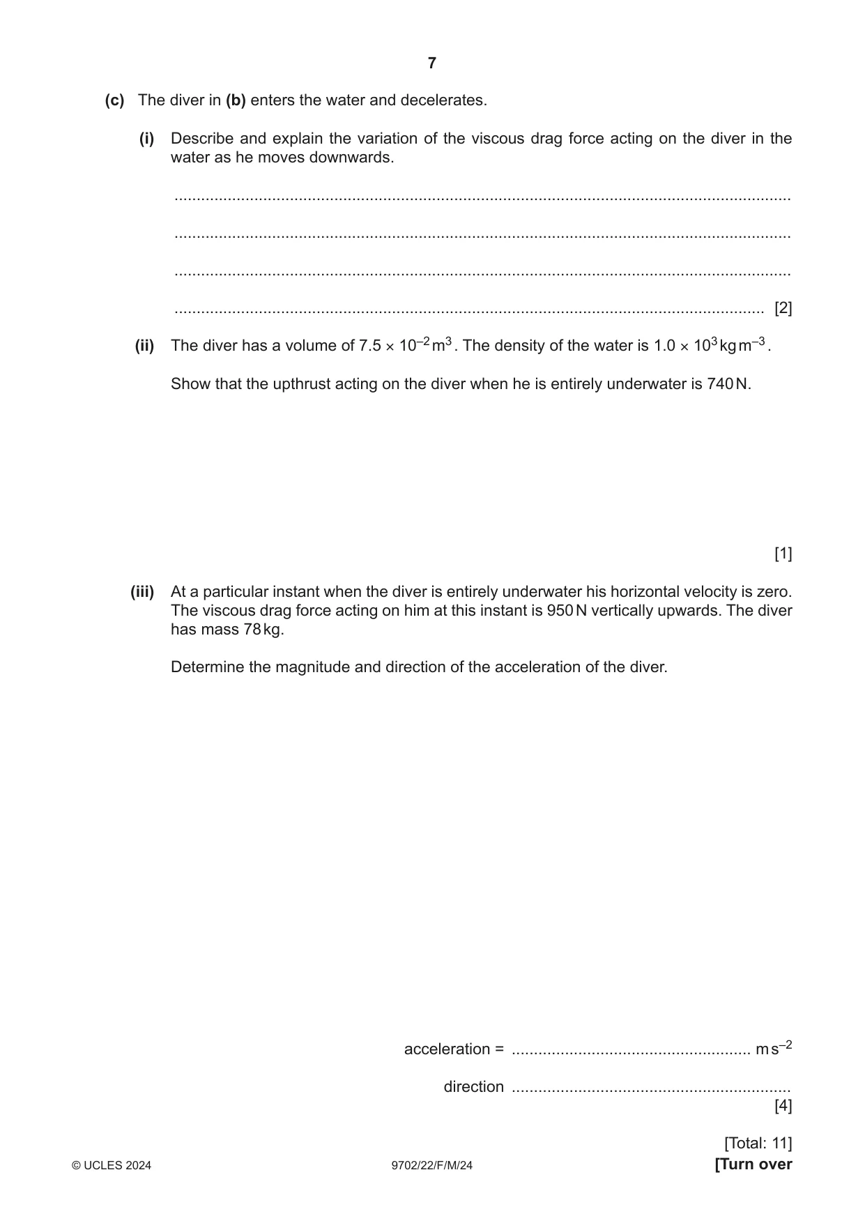 Cambridge A Level Physics 9702 2024 Feb/March Paper 2 · Variant 2 question paper, page 7 of 16