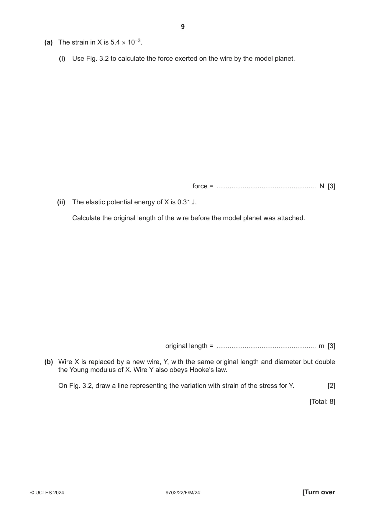 Cambridge A Level Physics 9702 2024 Feb/March Paper 2 · Variant 2 question paper, page 9 of 16