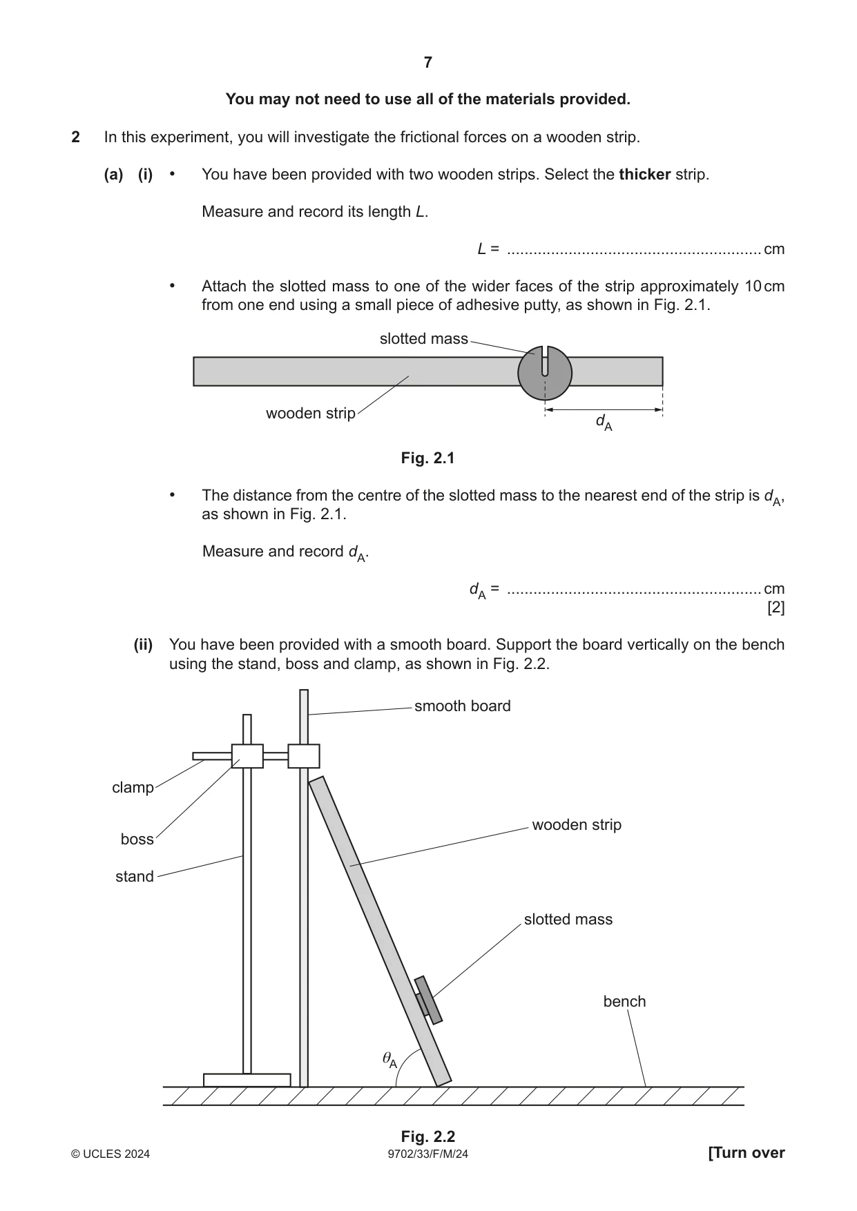 Cambridge A Level Physics 9702 2024 Feb/March Paper 3 · Variant 3 question paper, page 7 of 12