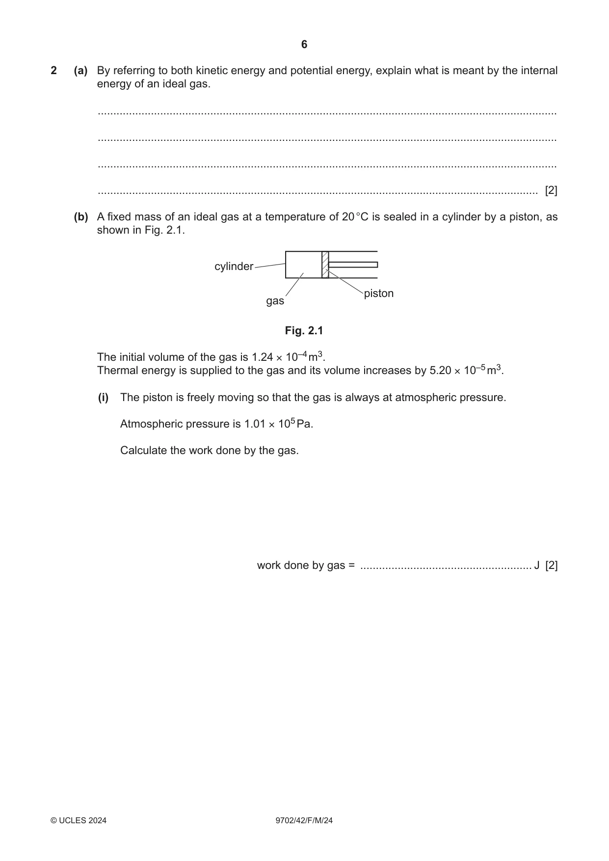Cambridge A Level Physics 9702 2024 Feb/March Paper 4 · Variant 2 question paper, page 6 of 28