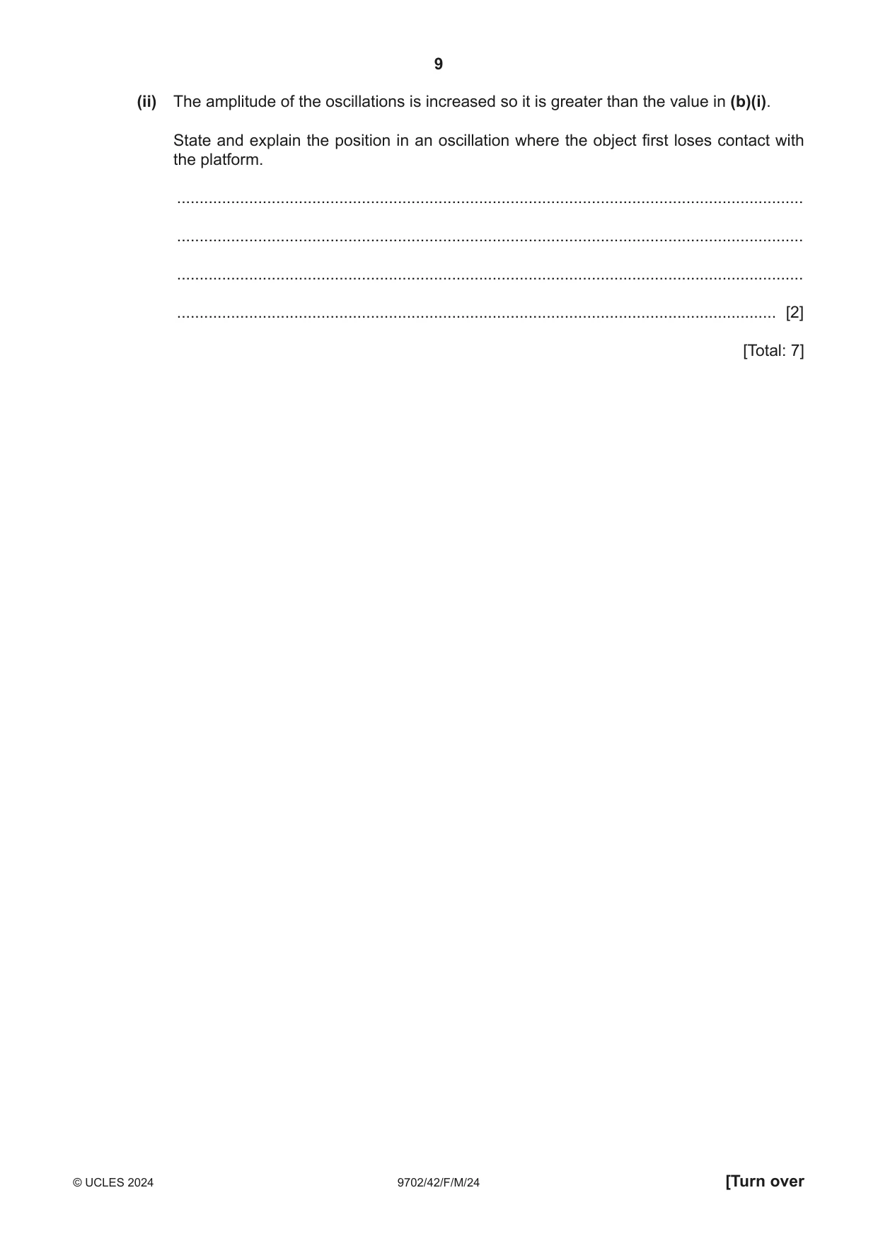 Cambridge A Level Physics 9702 2024 Feb/March Paper 4 · Variant 2 question paper, page 9 of 28