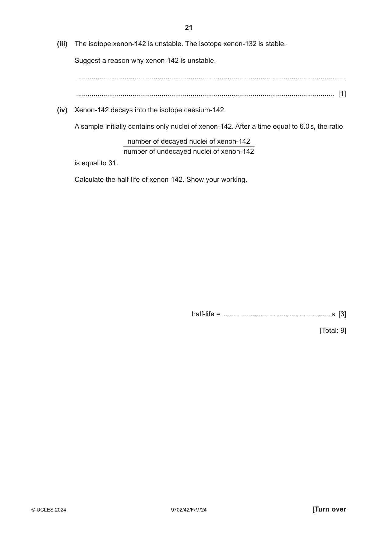 Cambridge A Level Physics 9702 2024 Feb/March Paper 4 · Variant 2 question paper, page 21 of 28