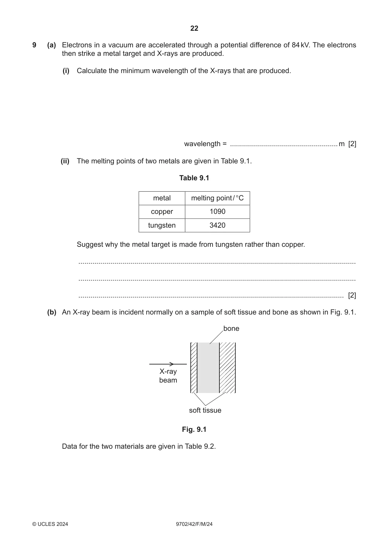 Cambridge A Level Physics 9702 2024 Feb/March Paper 4 · Variant 2 question paper, page 22 of 28